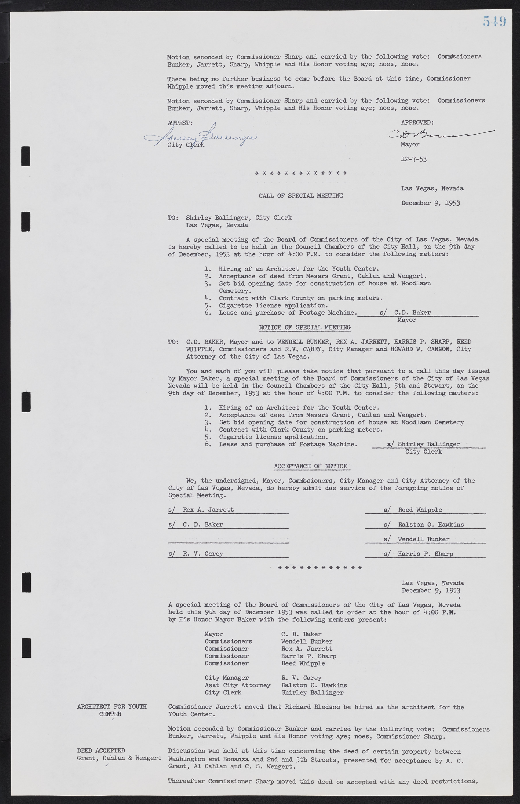 Las Vegas City Commission Minutes, May 26, 1952 to February 17, 1954, lvc000008-579