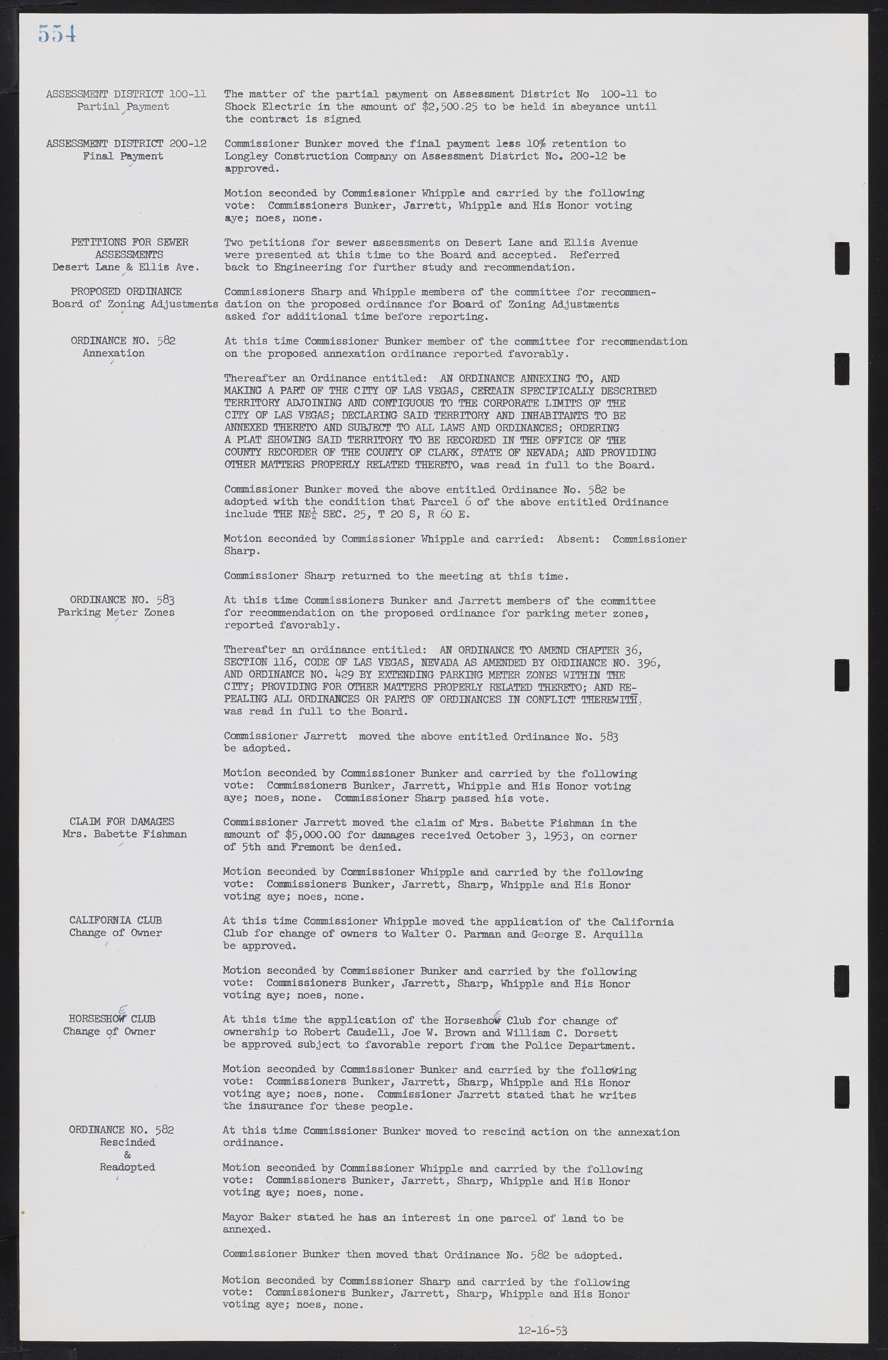 Las Vegas City Commission Minutes, May 26, 1952 to February 17, 1954, lvc000008-584