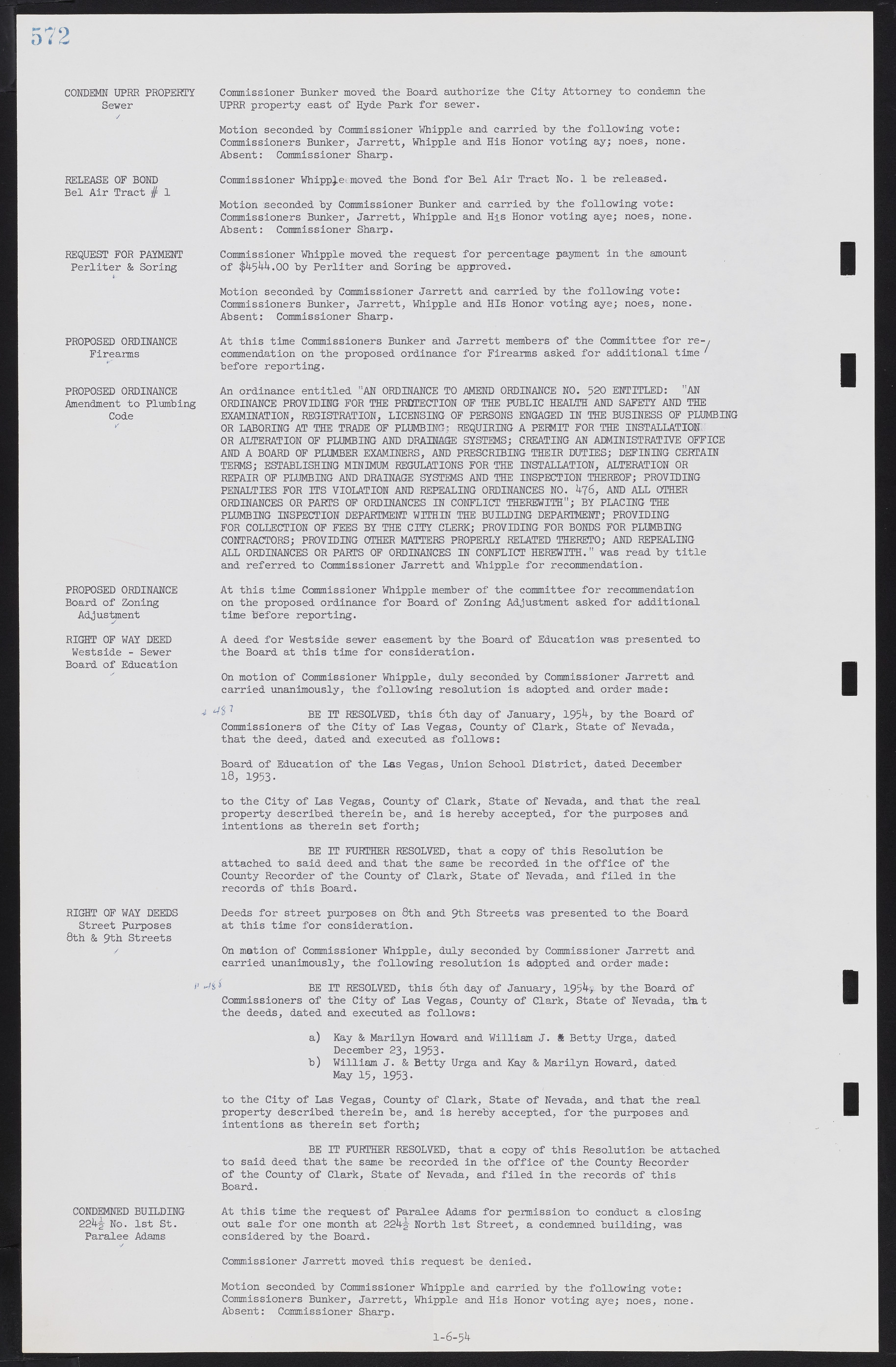 Las Vegas City Commission Minutes, May 26, 1952 to February 17, 1954, lvc000008-602