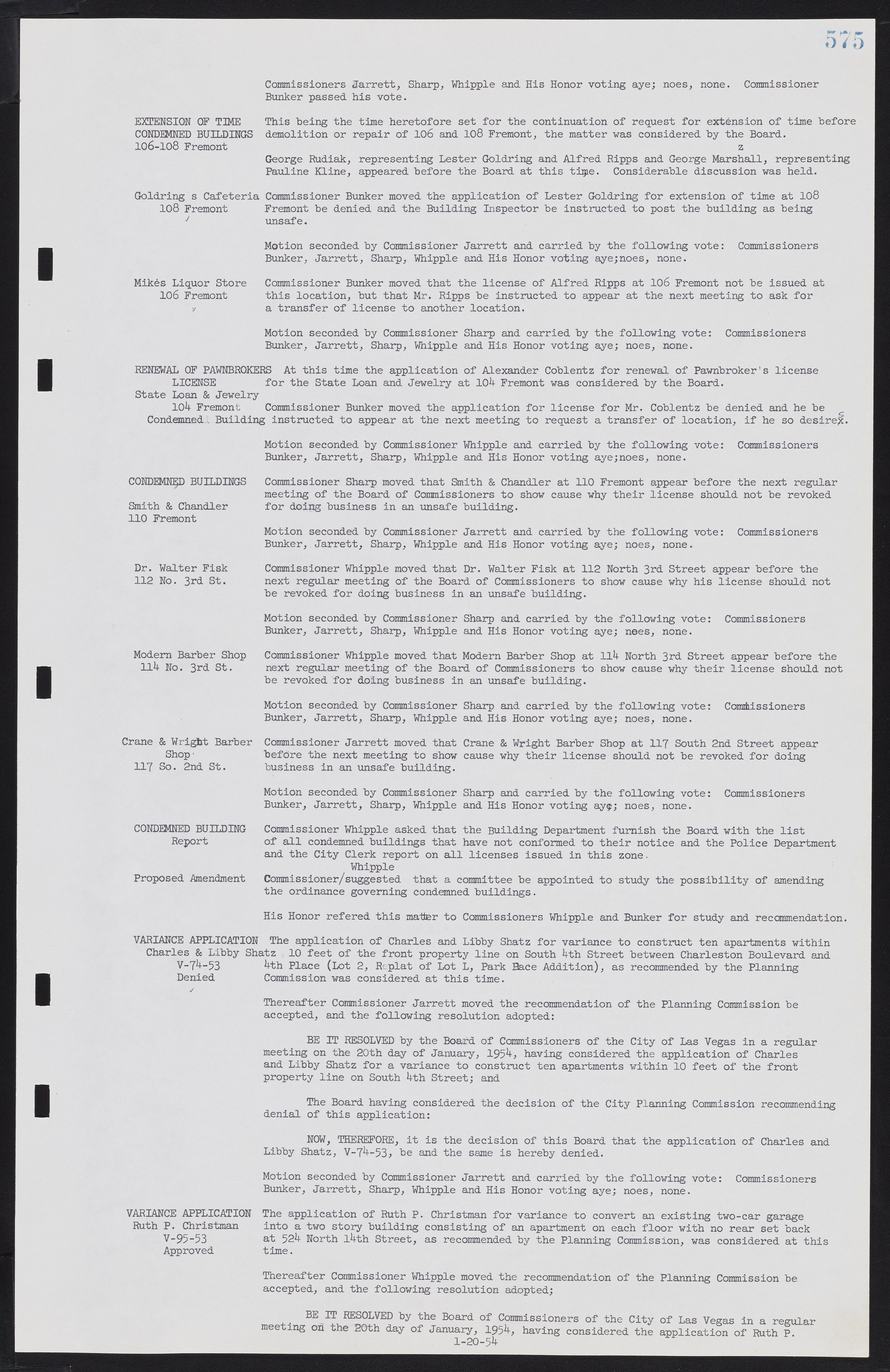 Las Vegas City Commission Minutes, May 26, 1952 to February 17, 1954, lvc000008-605