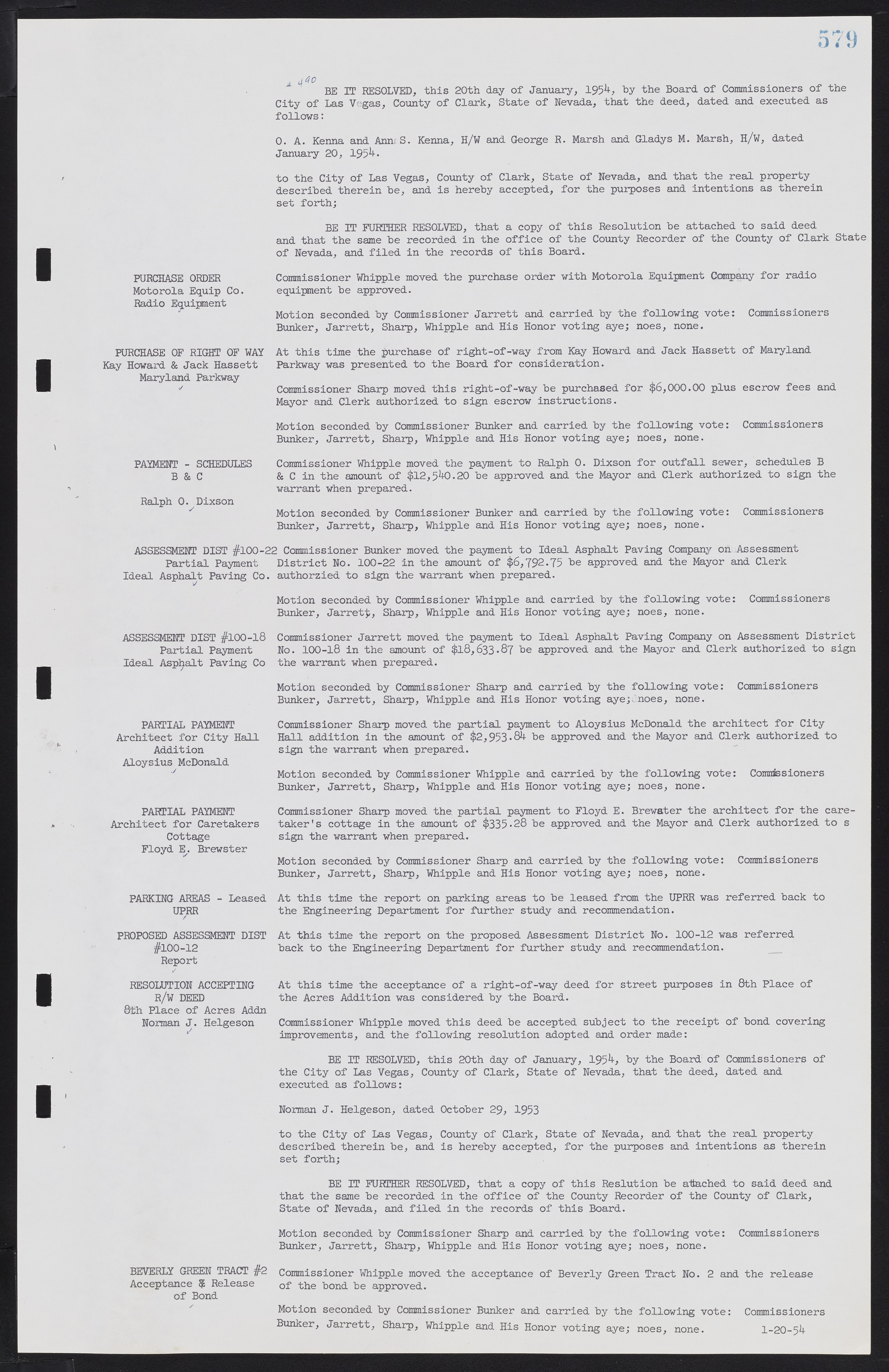 Las Vegas City Commission Minutes, May 26, 1952 to February 17, 1954, lvc000008-609