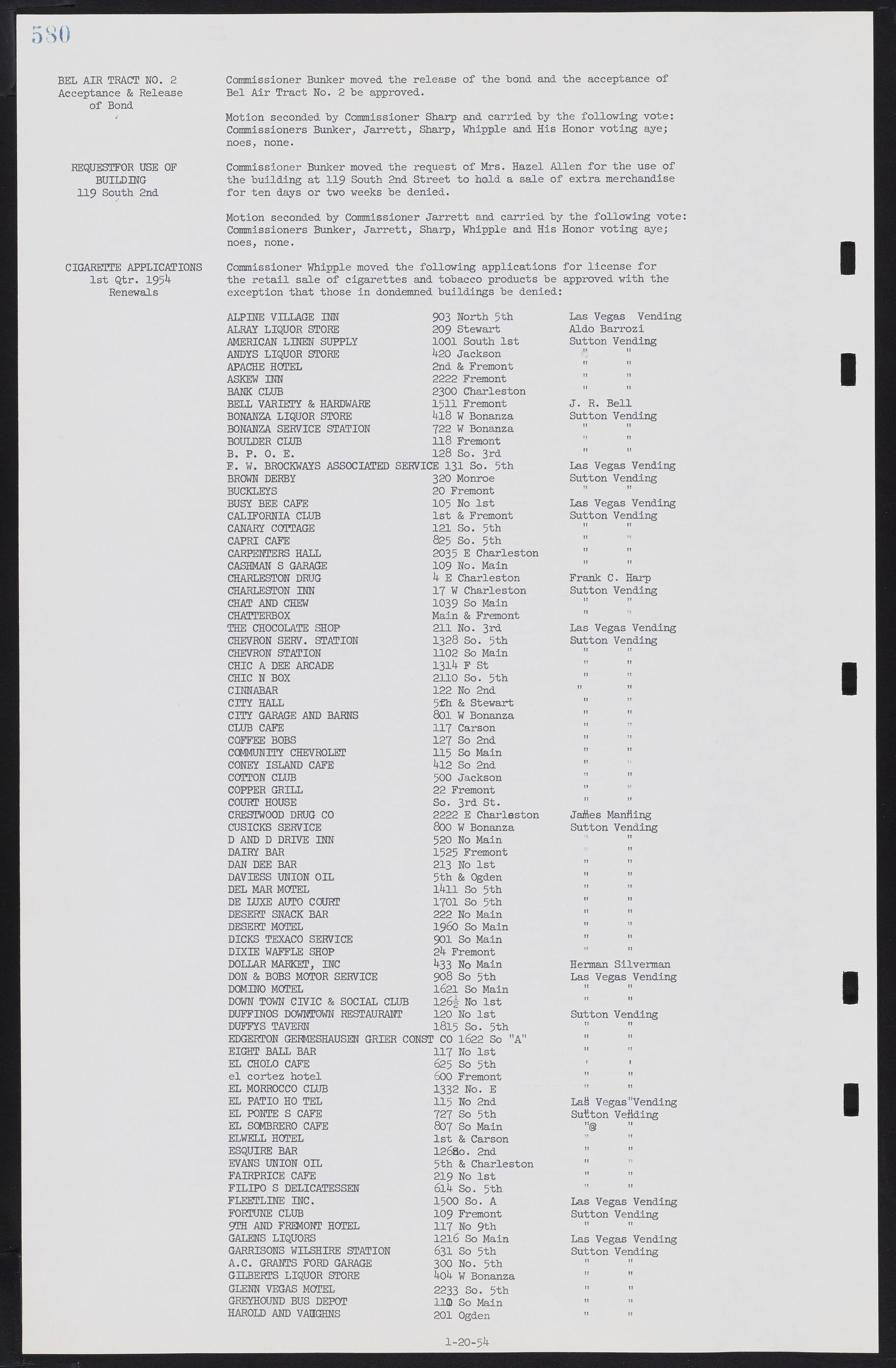 Las Vegas City Commission Minutes, May 26, 1952 to February 17, 1954, lvc000008-610