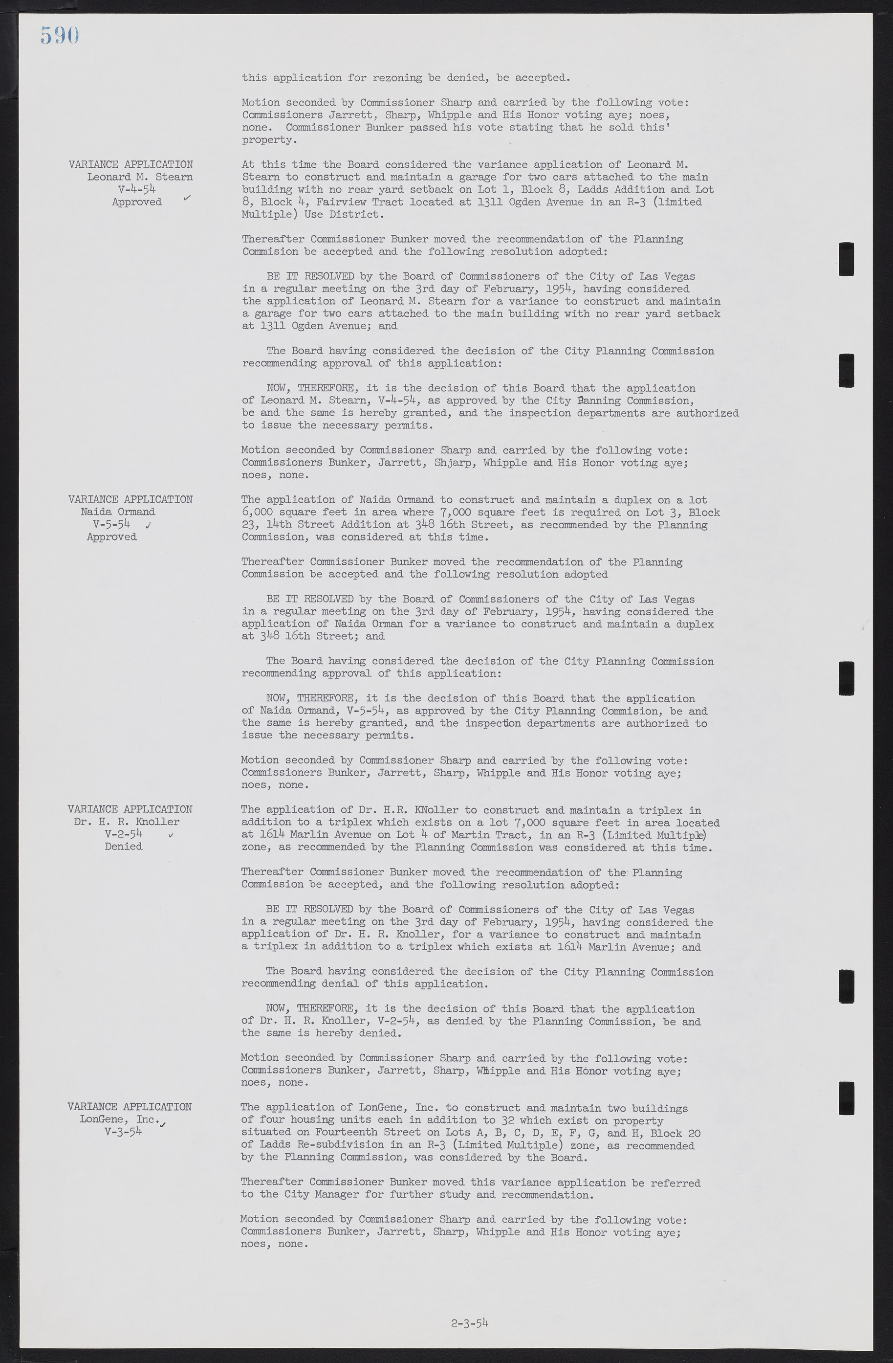 Las Vegas City Commission Minutes, May 26, 1952 to February 17, 1954, lvc000008-620