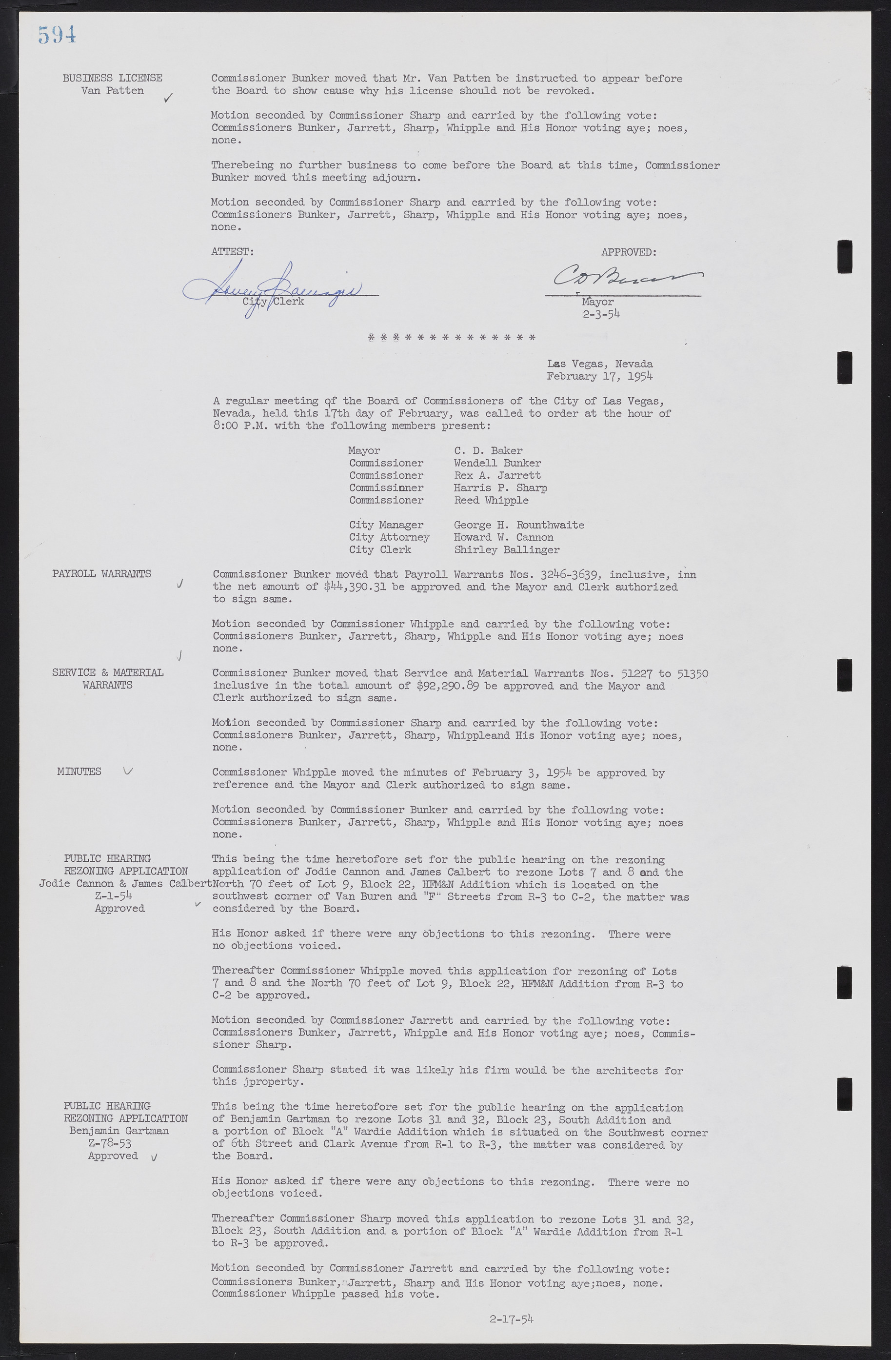 Las Vegas City Commission Minutes, May 26, 1952 to February 17, 1954, lvc000008-624