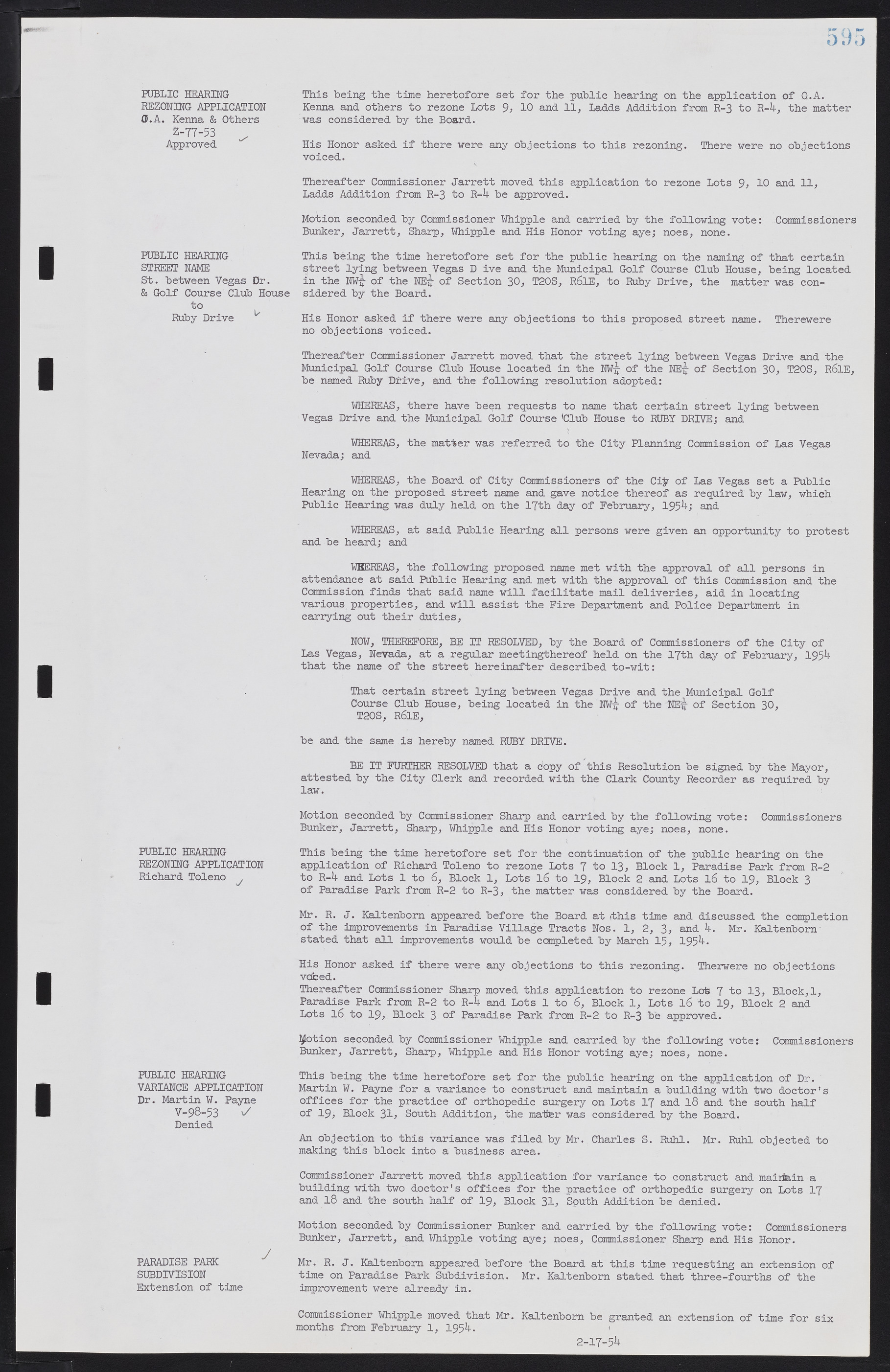 Las Vegas City Commission Minutes, May 26, 1952 to February 17, 1954, lvc000008-625
