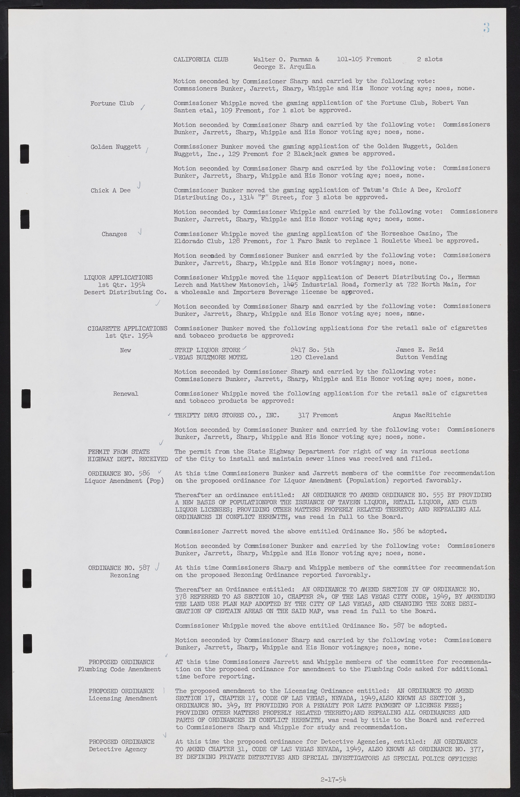 Las Vegas City Commission Minutes, February 17, 1954 to September 21, 1955, lvc000009-7