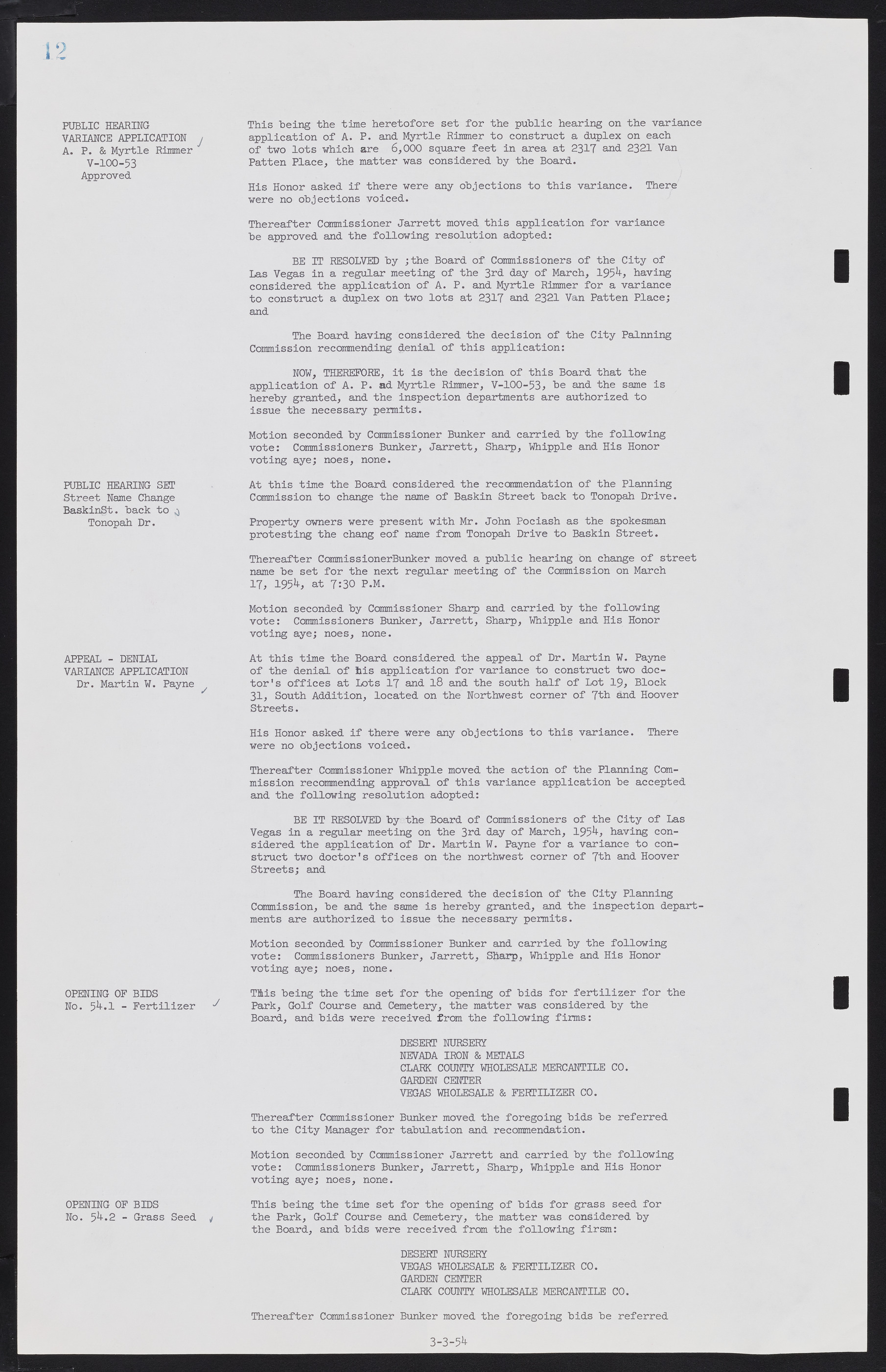 Las Vegas City Commission Minutes, February 17, 1954 to September 21, 1955, lvc000009-16