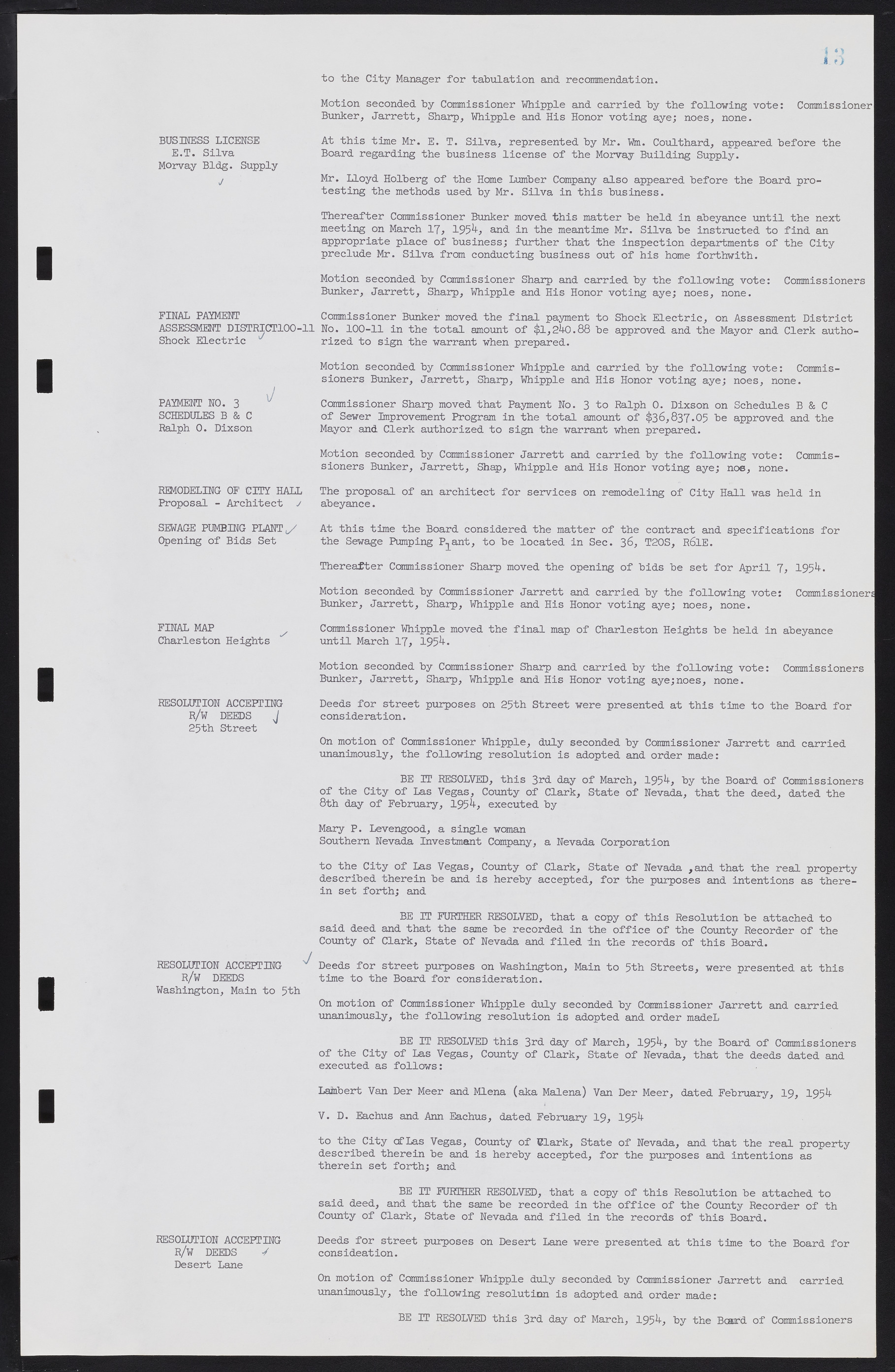 Las Vegas City Commission Minutes, February 17, 1954 to September 21, 1955, lvc000009-17