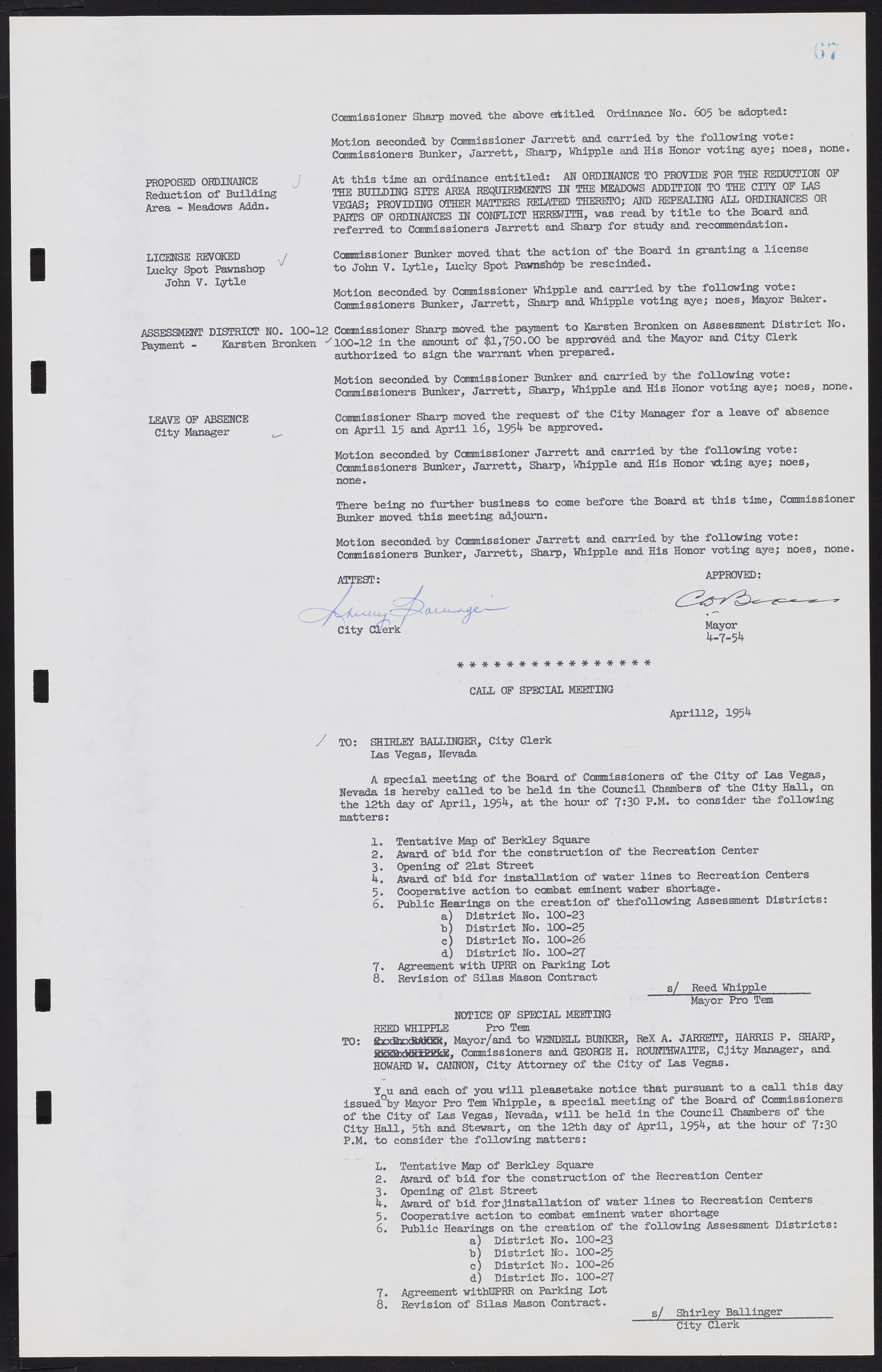 Las Vegas City Commission Minutes, February 17, 1954 to September 21, 1955, lvc000009-71