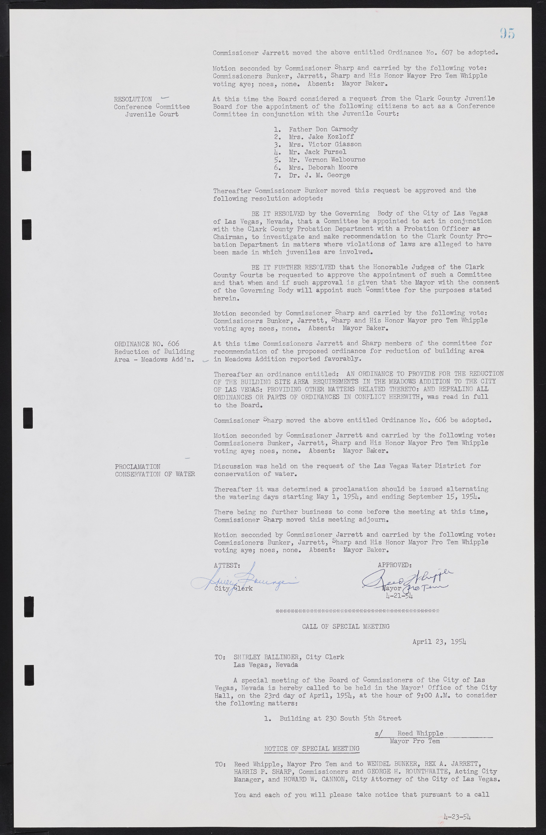 Las Vegas City Commission Minutes, February 17, 1954 to September 21, 1955, lvc000009-99