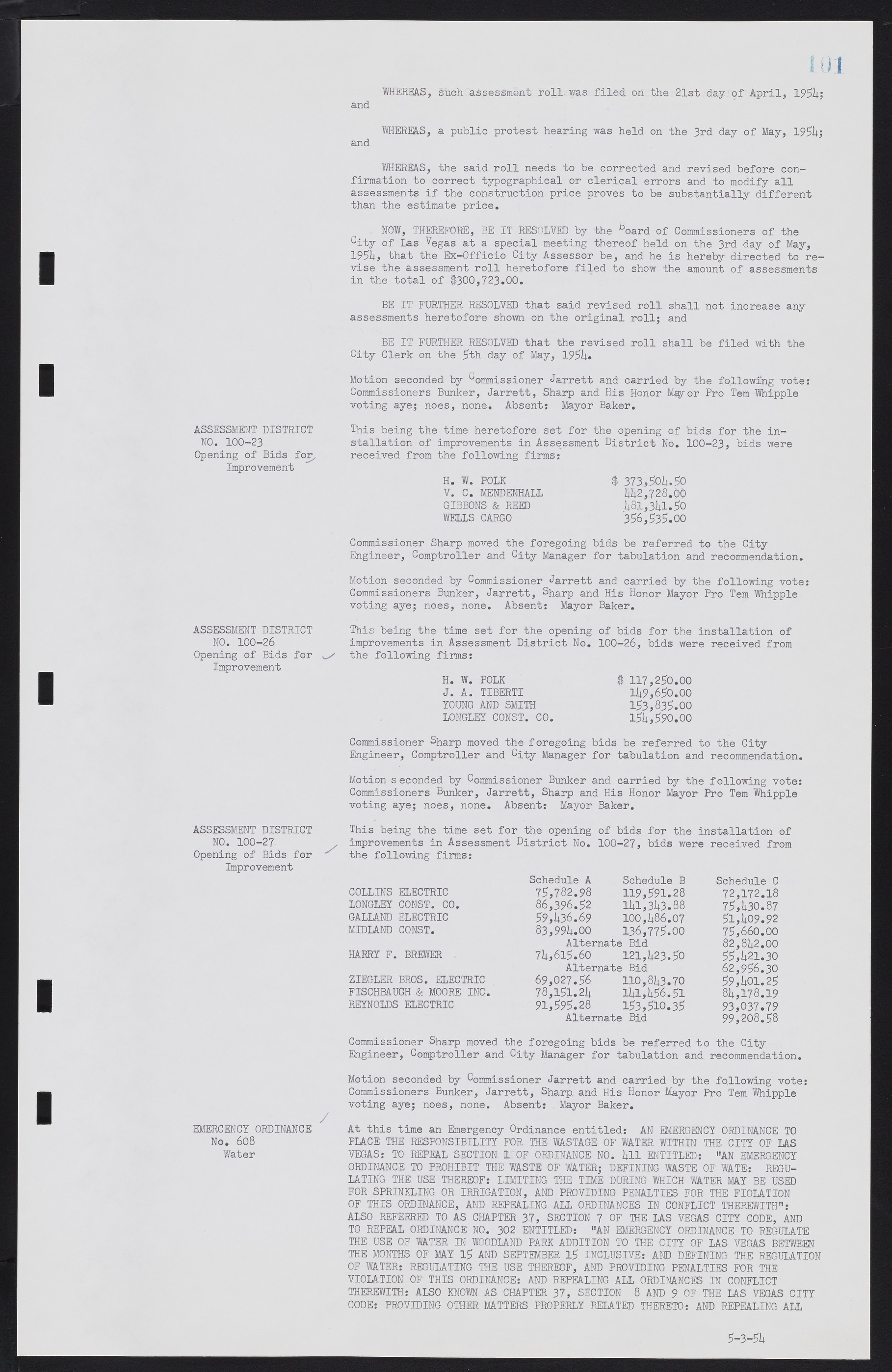 Las Vegas City Commission Minutes, February 17, 1954 to September 21, 1955, lvc000009-105