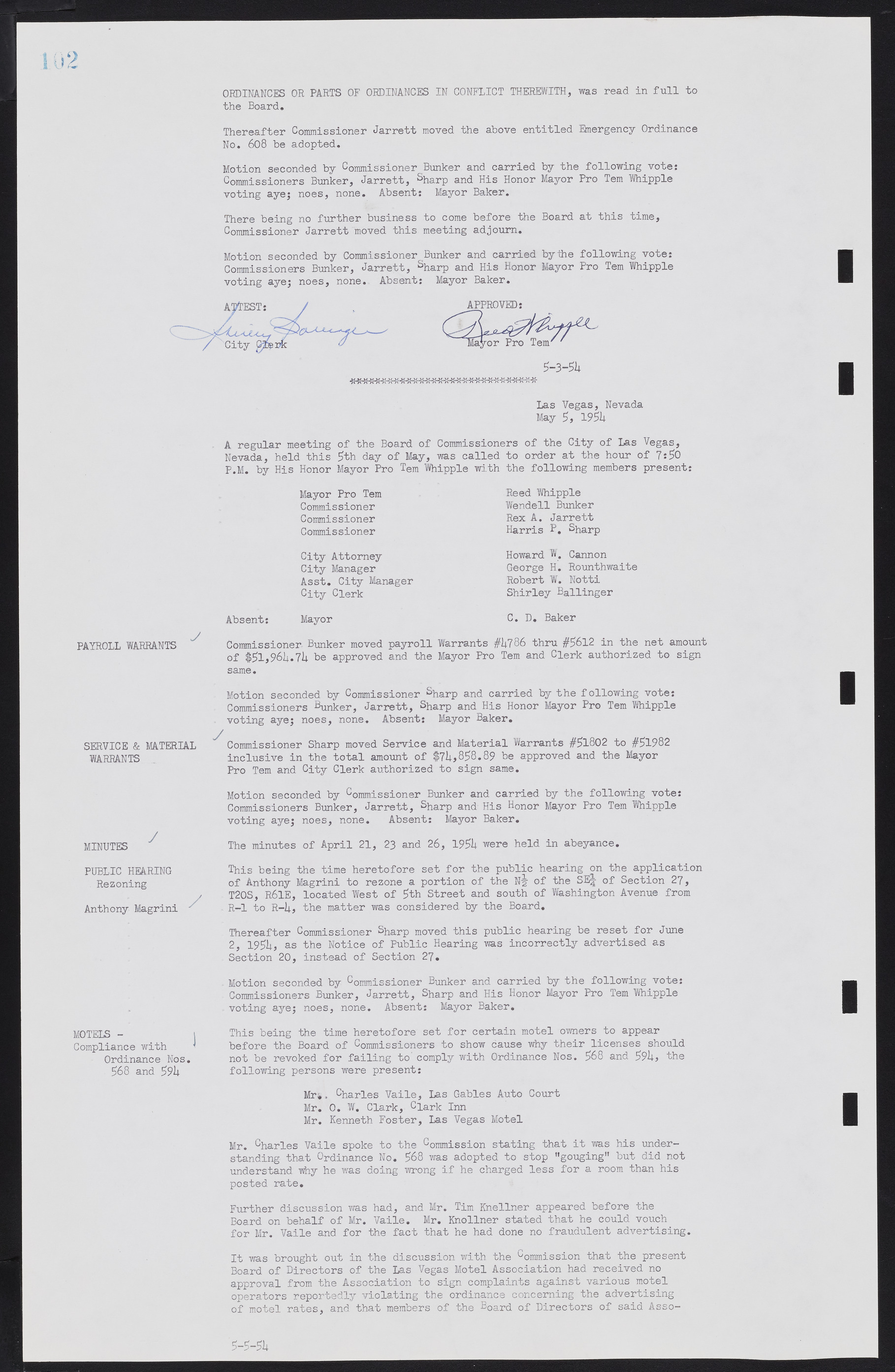 Las Vegas City Commission Minutes, February 17, 1954 to September 21, 1955, lvc000009-106