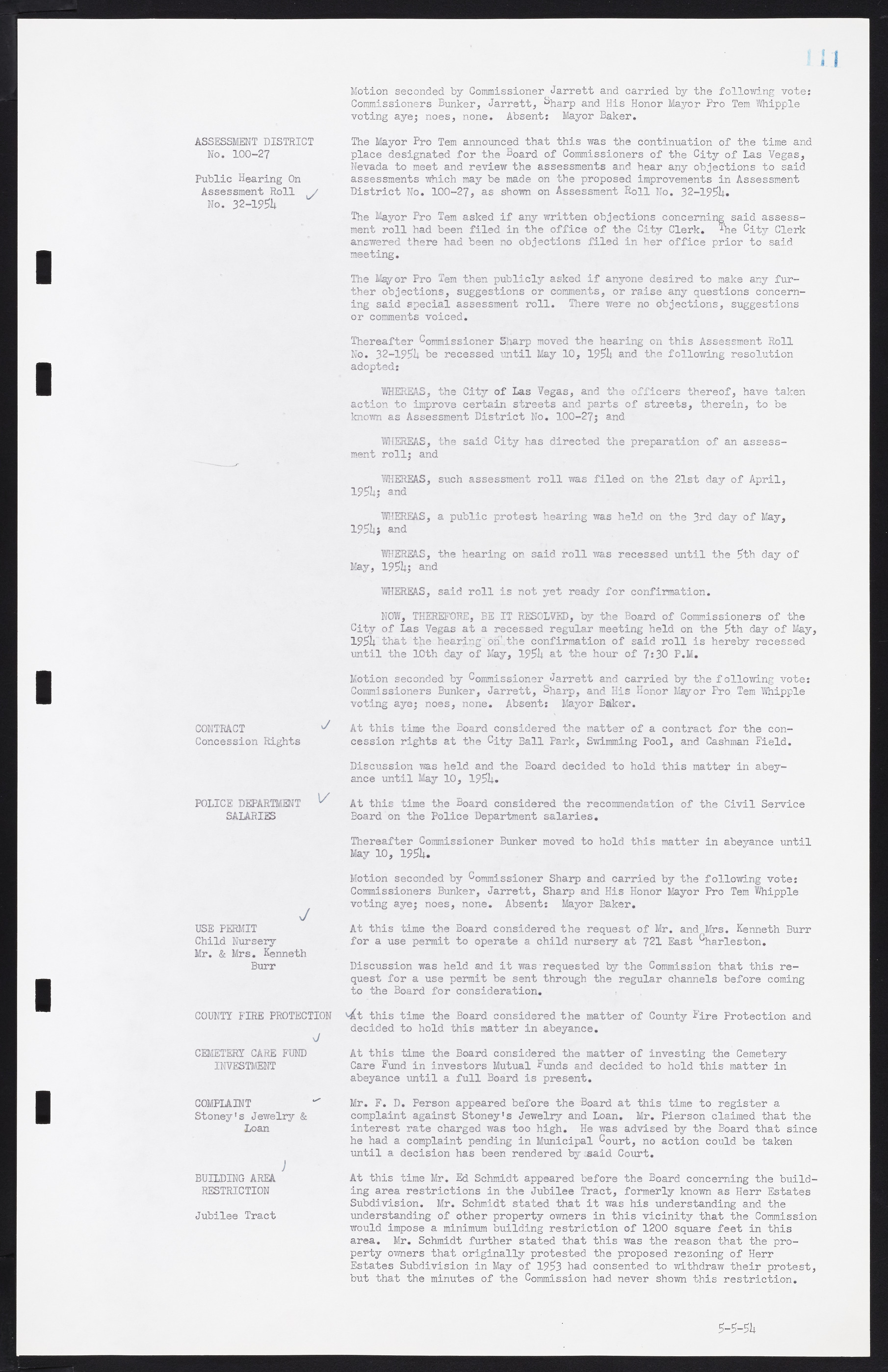 Las Vegas City Commission Minutes, February 17, 1954 to September 21, 1955, lvc000009-115