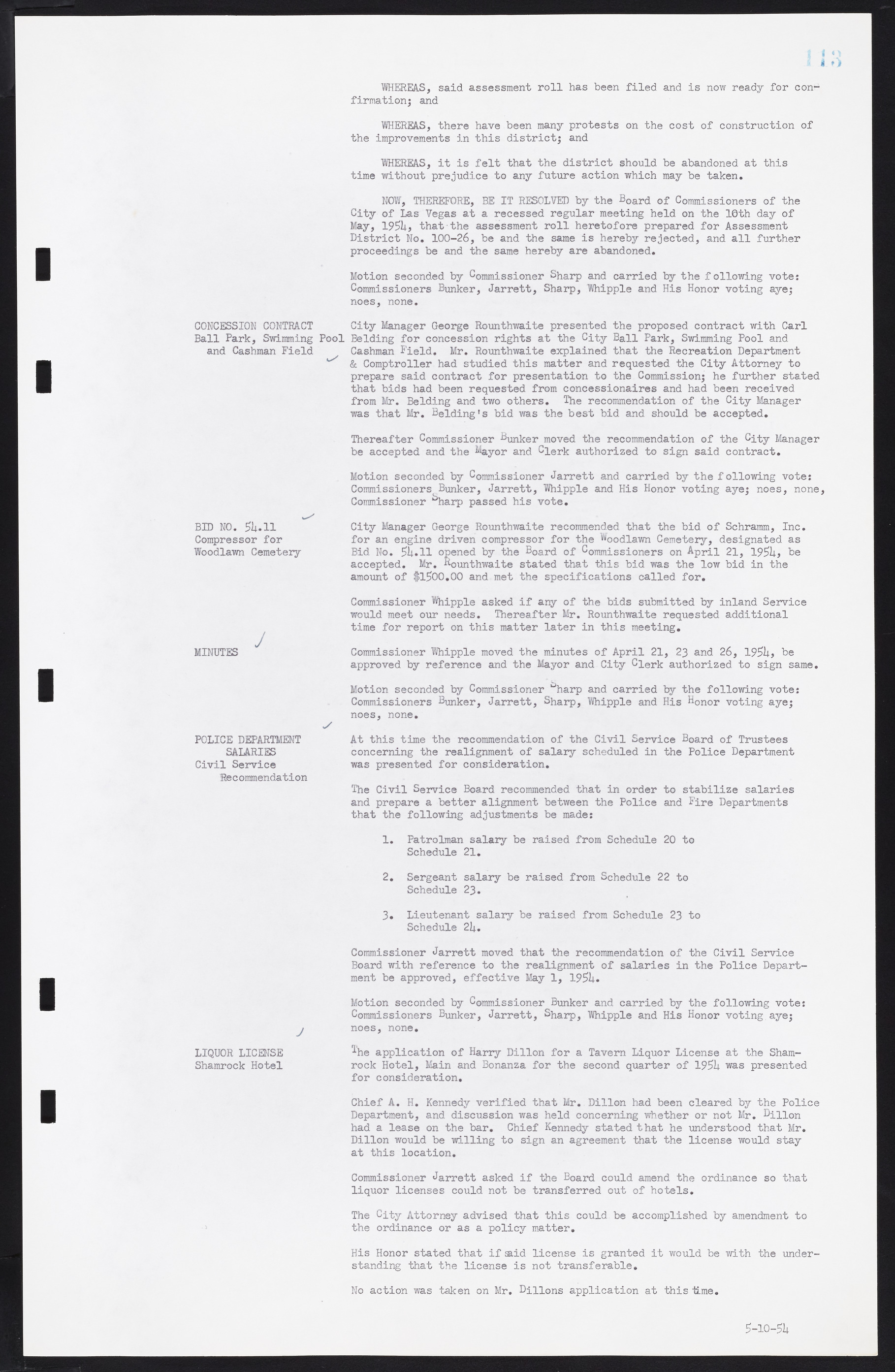 Las Vegas City Commission Minutes, February 17, 1954 to September 21, 1955, lvc000009-117