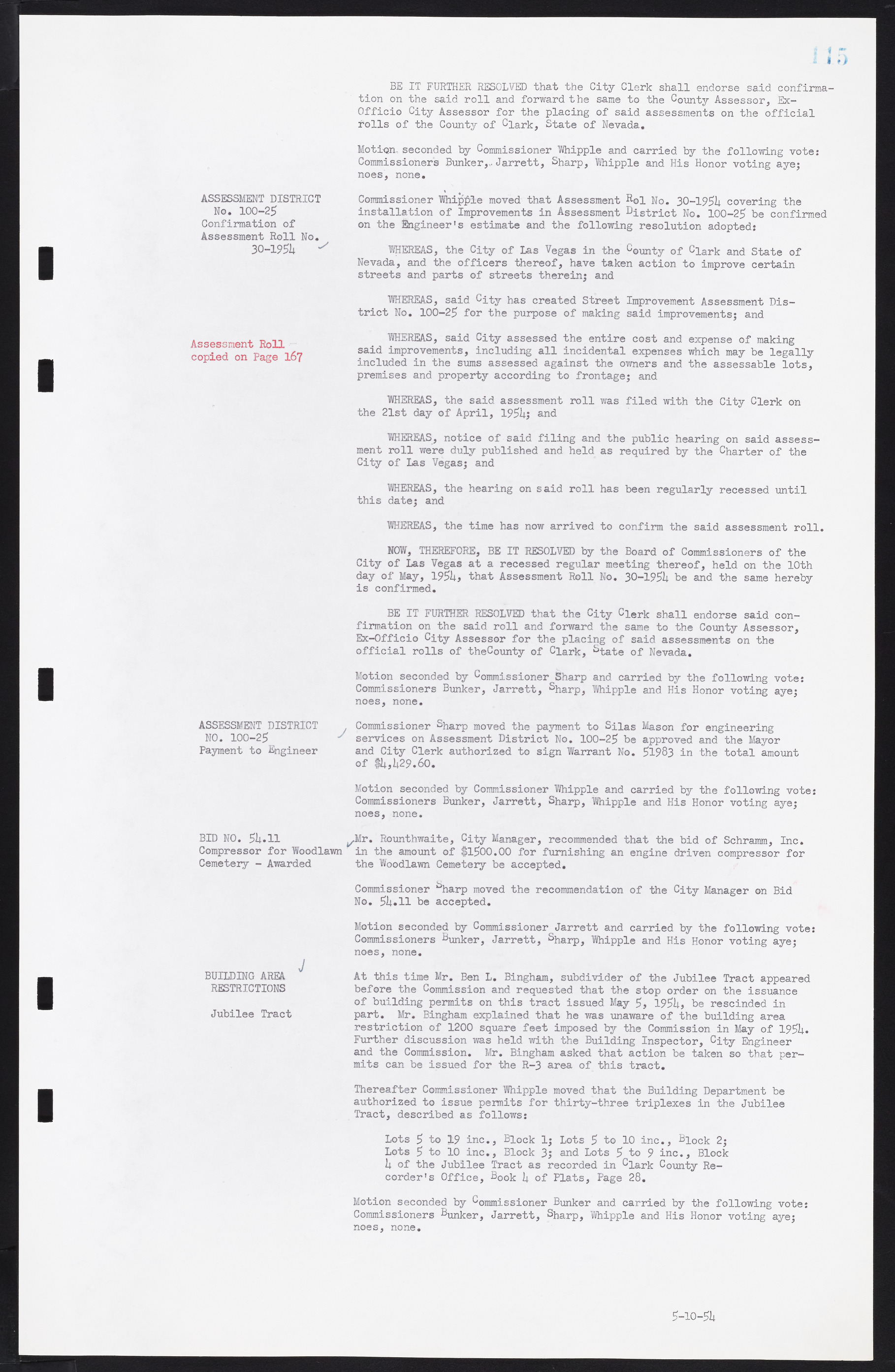 Las Vegas City Commission Minutes, February 17, 1954 to September 21, 1955, lvc000009-119