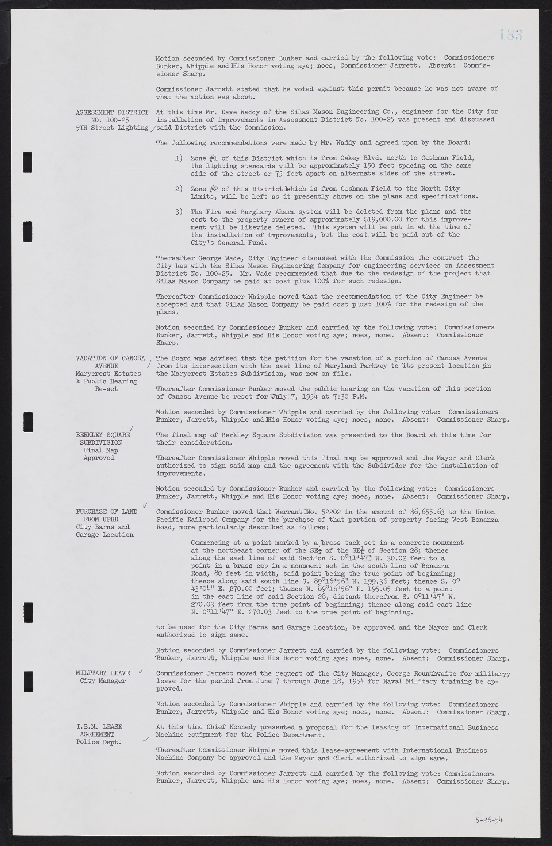 Las Vegas City Commission Minutes, February 17, 1954 to September 21, 1955, lvc000009-189