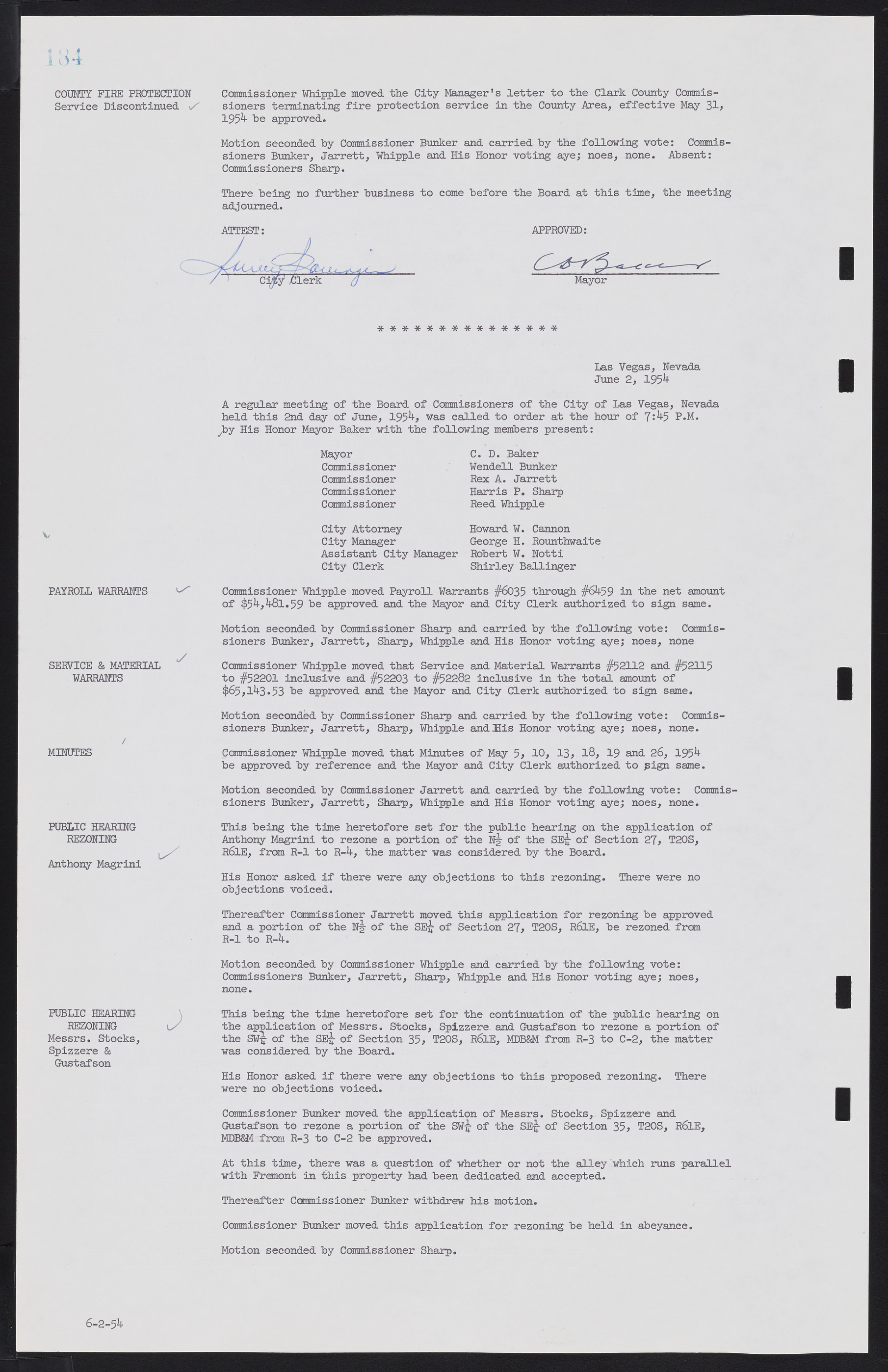 Las Vegas City Commission Minutes, February 17, 1954 to September 21, 1955, lvc000009-190