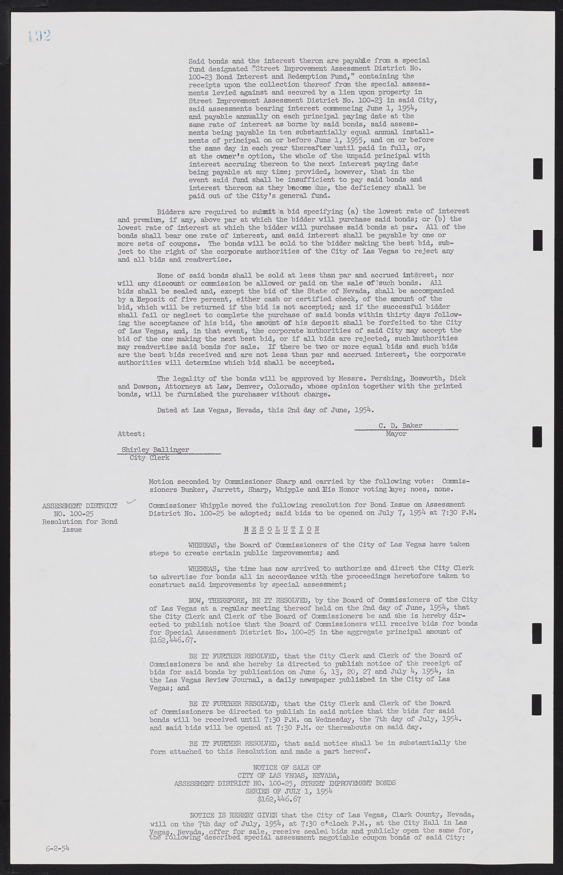 Las Vegas City Commission Minutes, February 17, 1954 to September 21, 1955, lvc000009-198