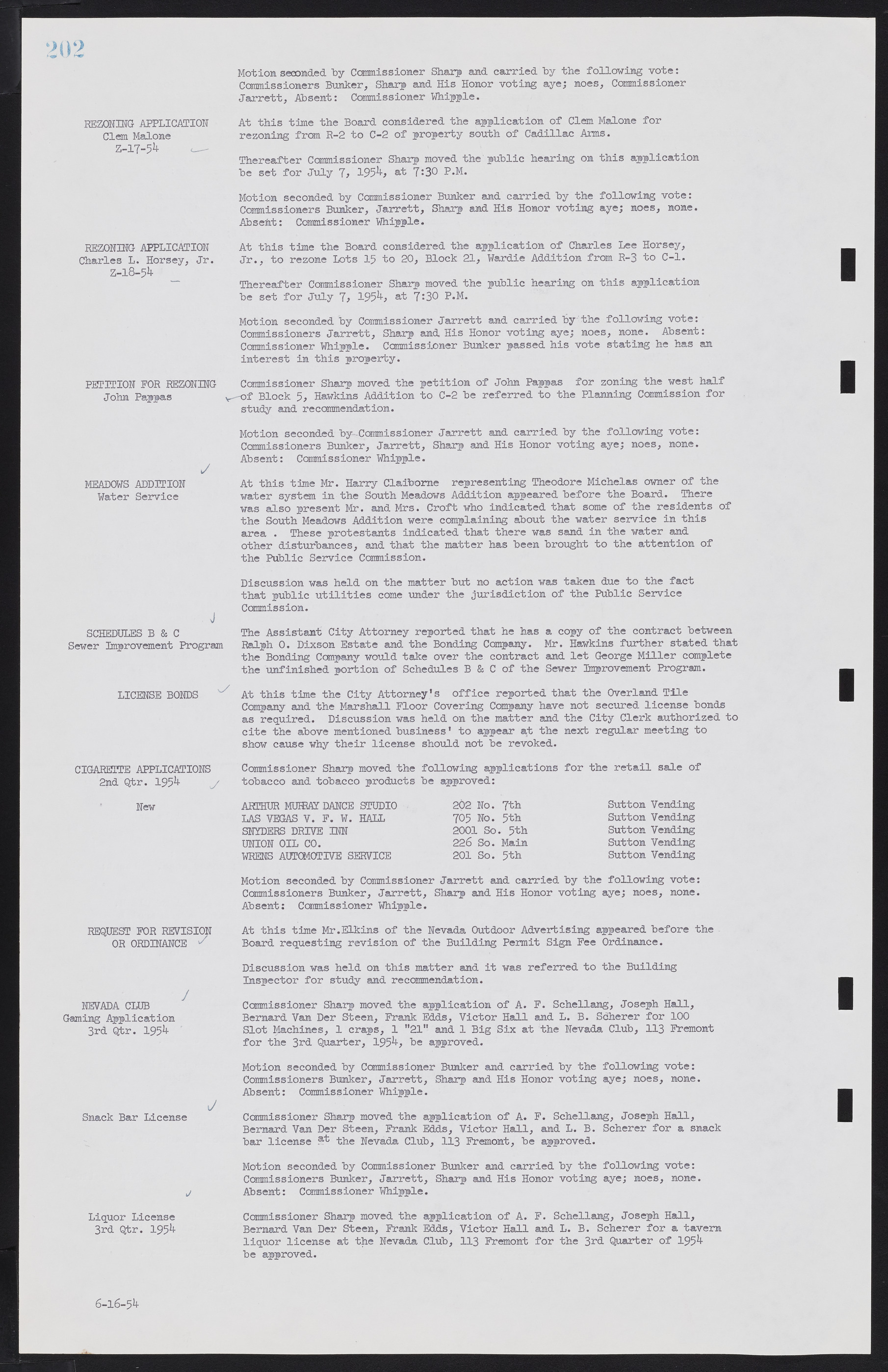 Las Vegas City Commission Minutes, February 17, 1954 to September 21, 1955, lvc000009-208