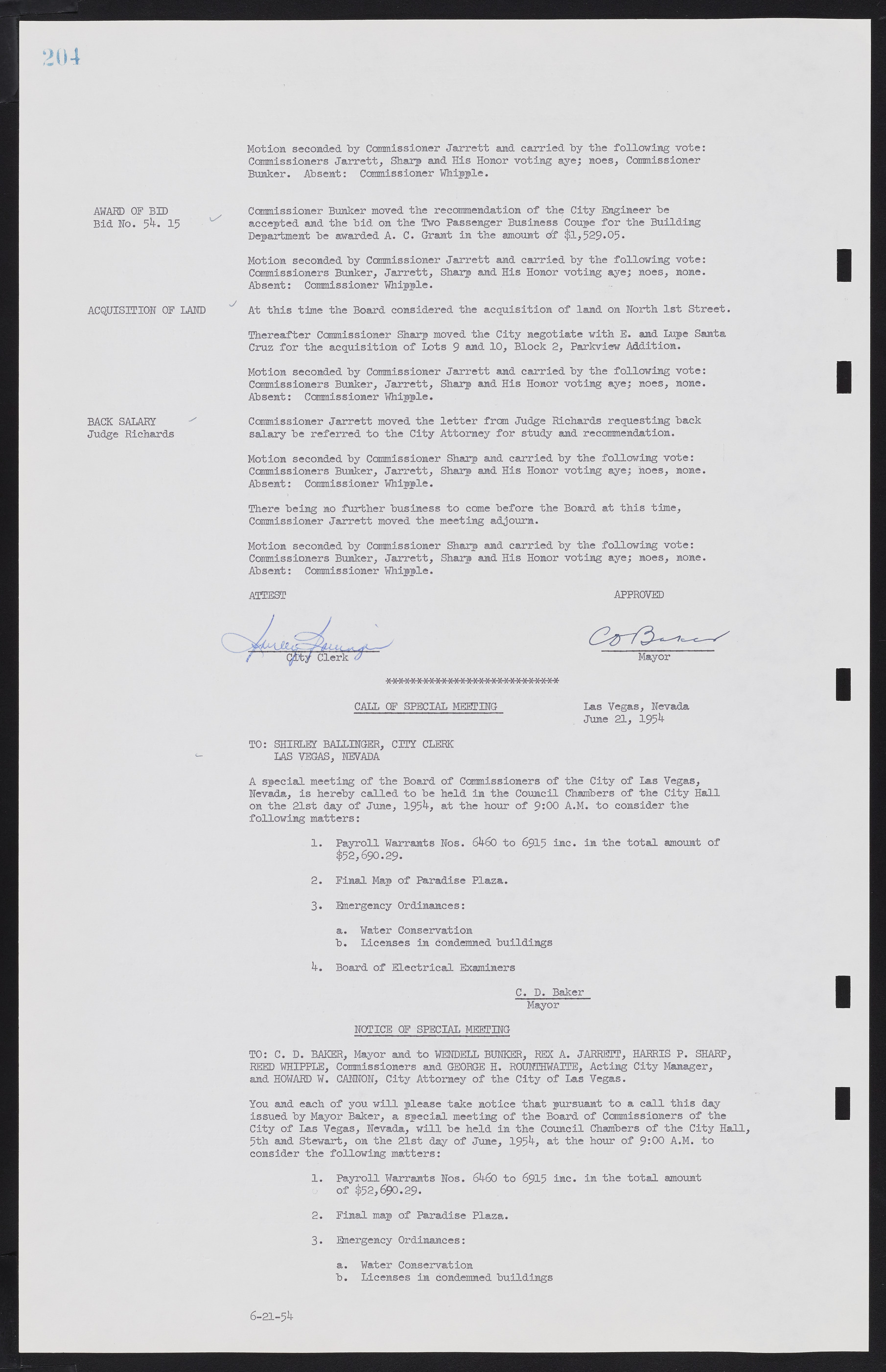 Las Vegas City Commission Minutes, February 17, 1954 to September 21, 1955, lvc000009-210