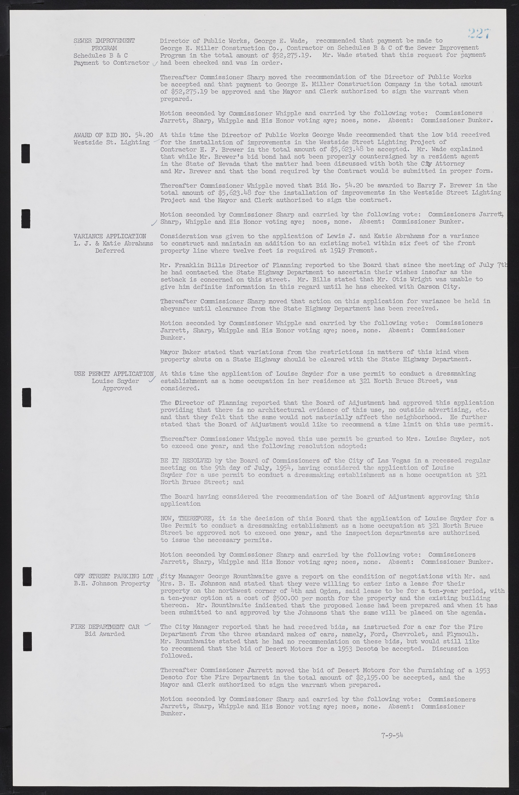 Las Vegas City Commission Minutes, February 17, 1954 to September 21, 1955, lvc000009-233