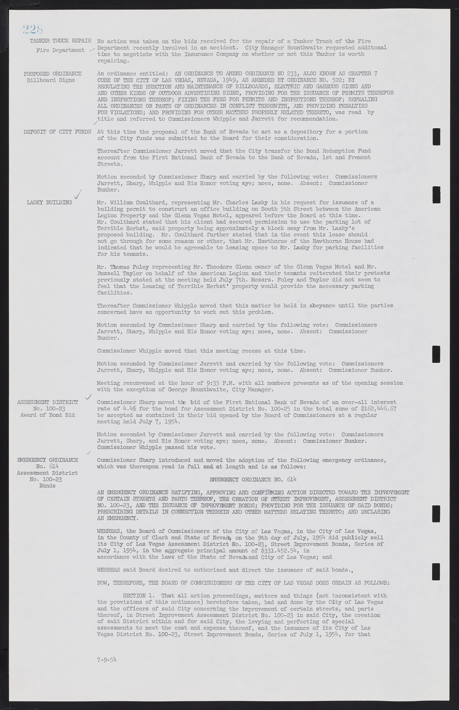 Las Vegas City Commission Minutes, February 17, 1954 to September 21, 1955, lvc000009-234