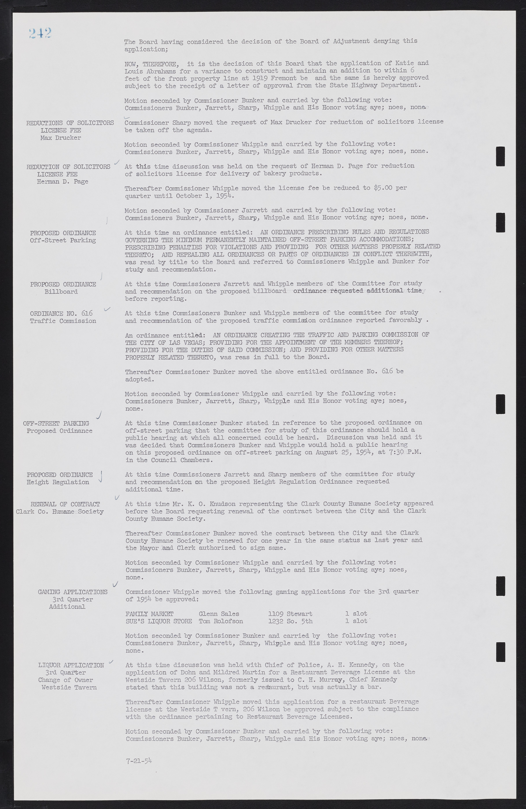 Las Vegas City Commission Minutes, February 17, 1954 to September 21, 1955, lvc000009-248