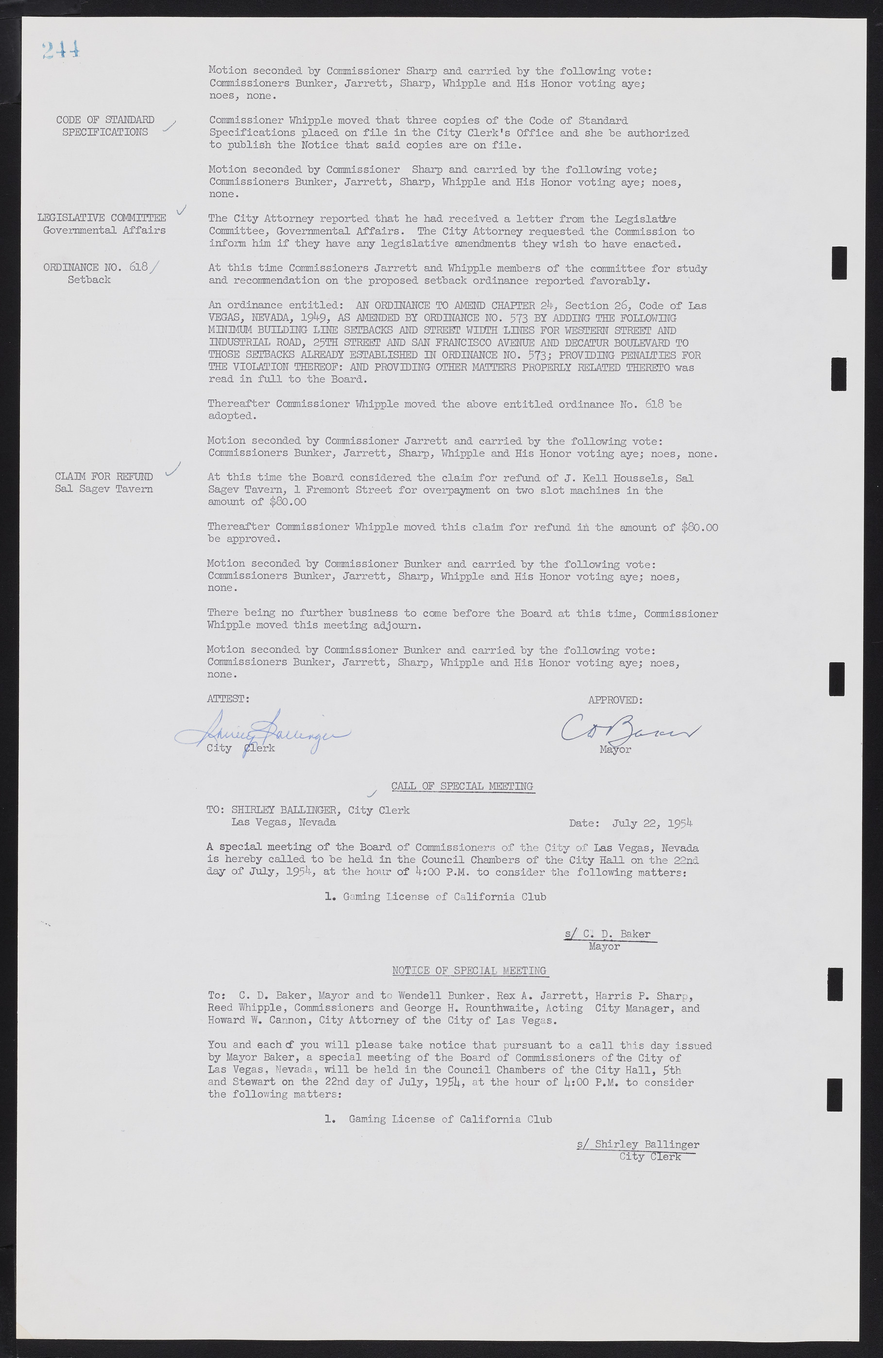 Las Vegas City Commission Minutes, February 17, 1954 to September 21, 1955, lvc000009-250