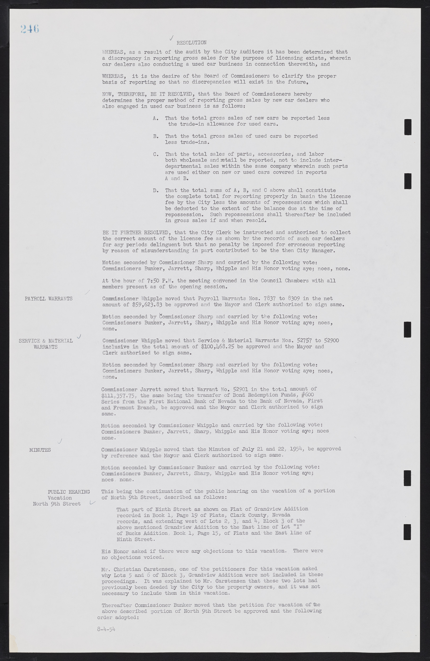 Las Vegas City Commission Minutes, February 17, 1954 to September 21, 1955, lvc000009-252