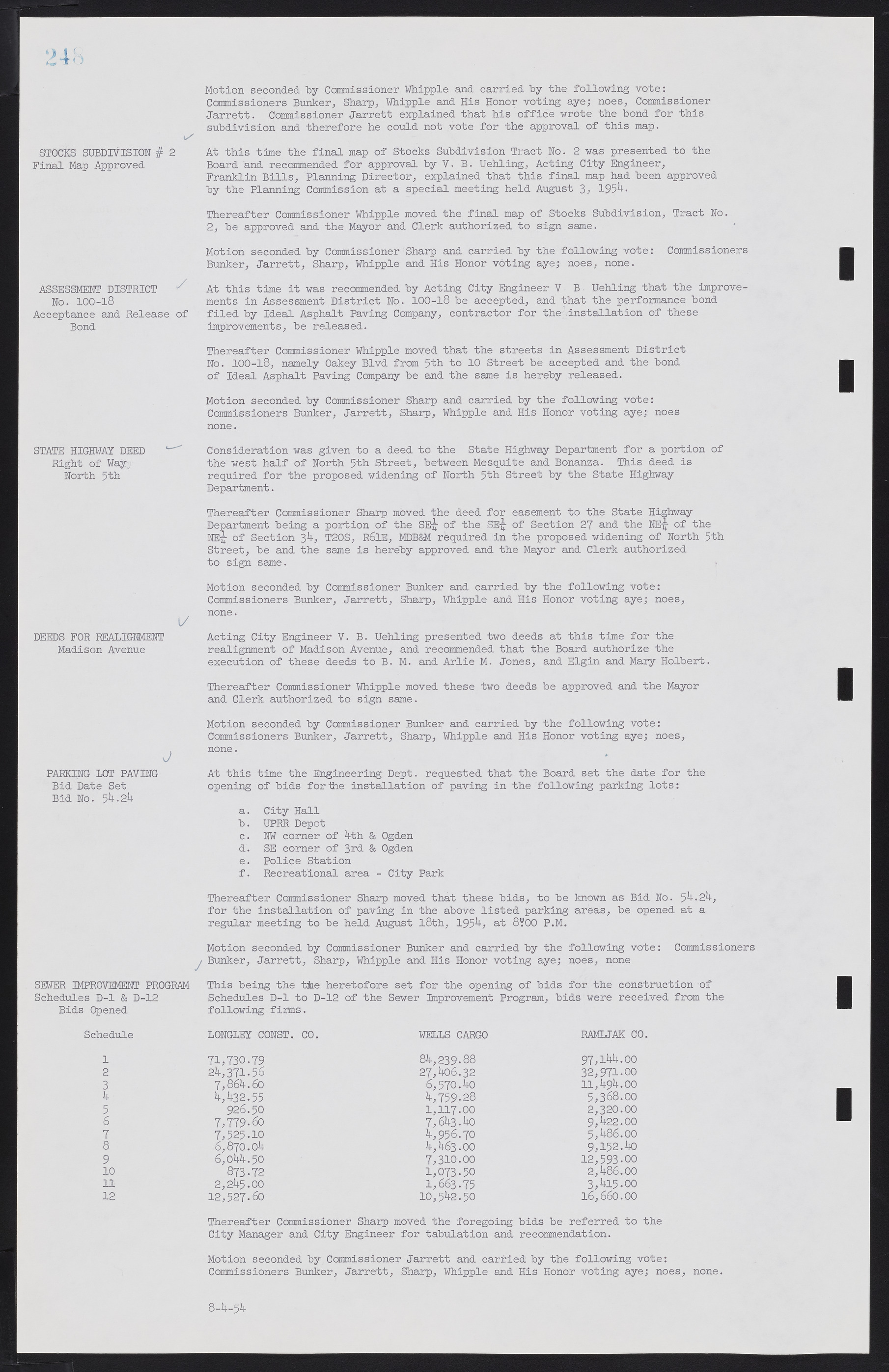 Las Vegas City Commission Minutes, February 17, 1954 to September 21, 1955, lvc000009-254