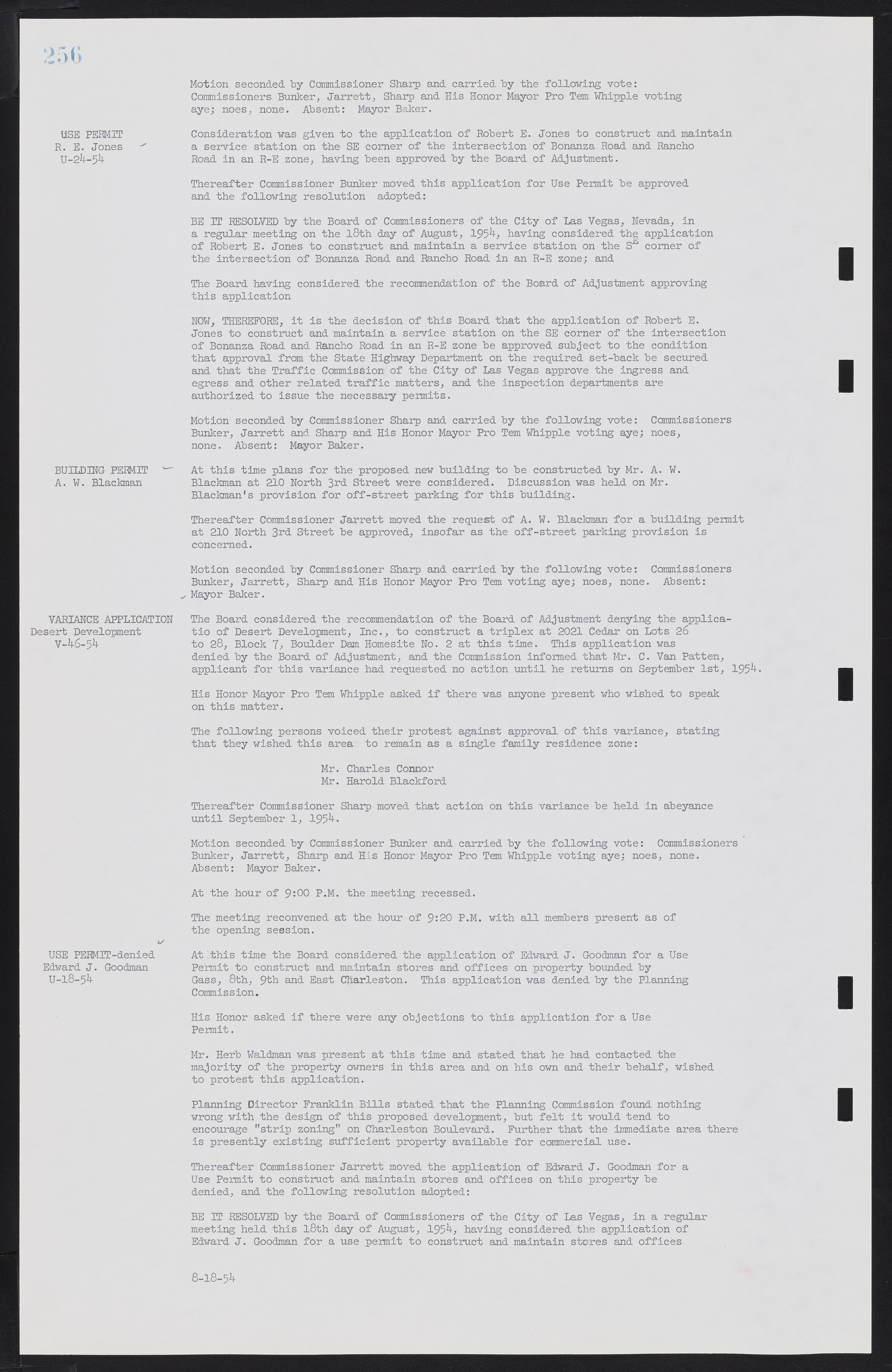 Las Vegas City Commission Minutes, February 17, 1954 to September 21, 1955, lvc000009-262