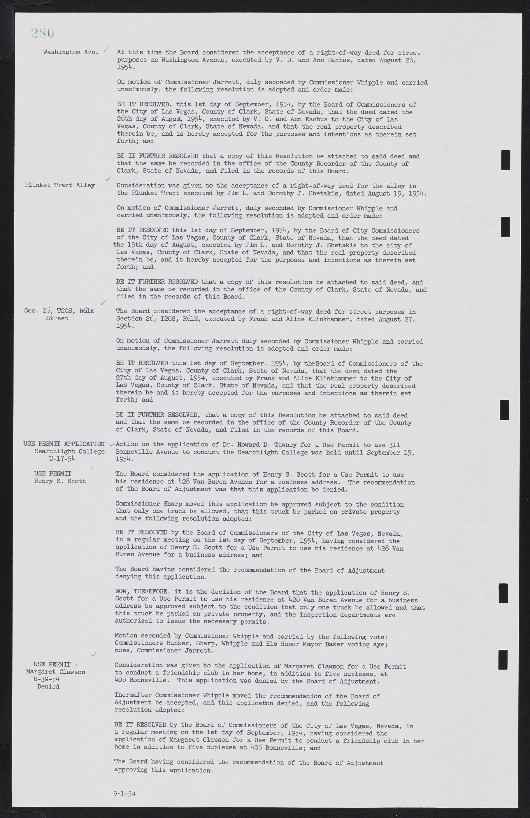 Las Vegas City Commission Minutes, February 17, 1954 to September 21, 1955, lvc000009-286