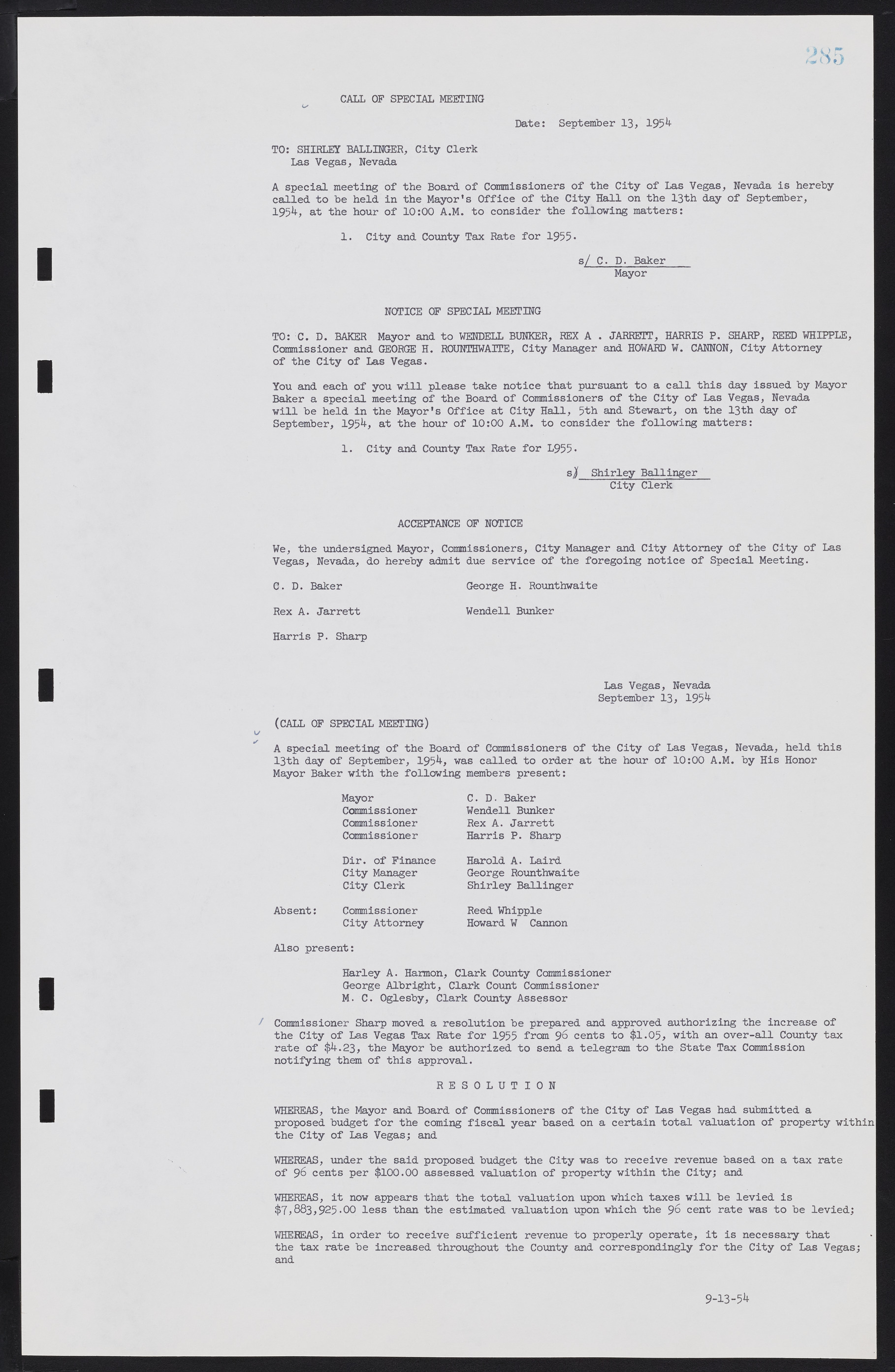 Las Vegas City Commission Minutes, February 17, 1954 to September 21, 1955, lvc000009-291