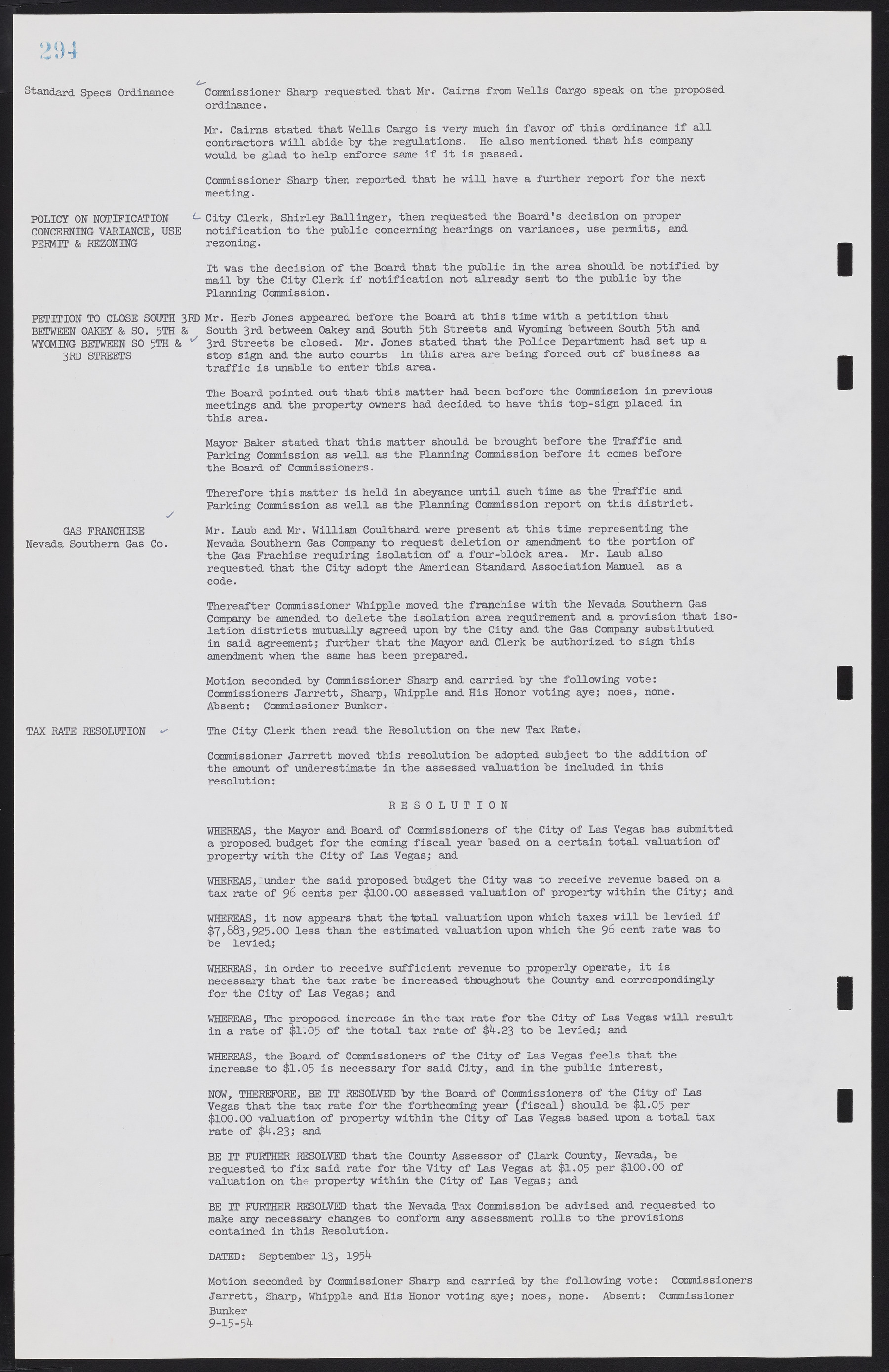 Las Vegas City Commission Minutes, February 17, 1954 to September 21, 1955, lvc000009-300