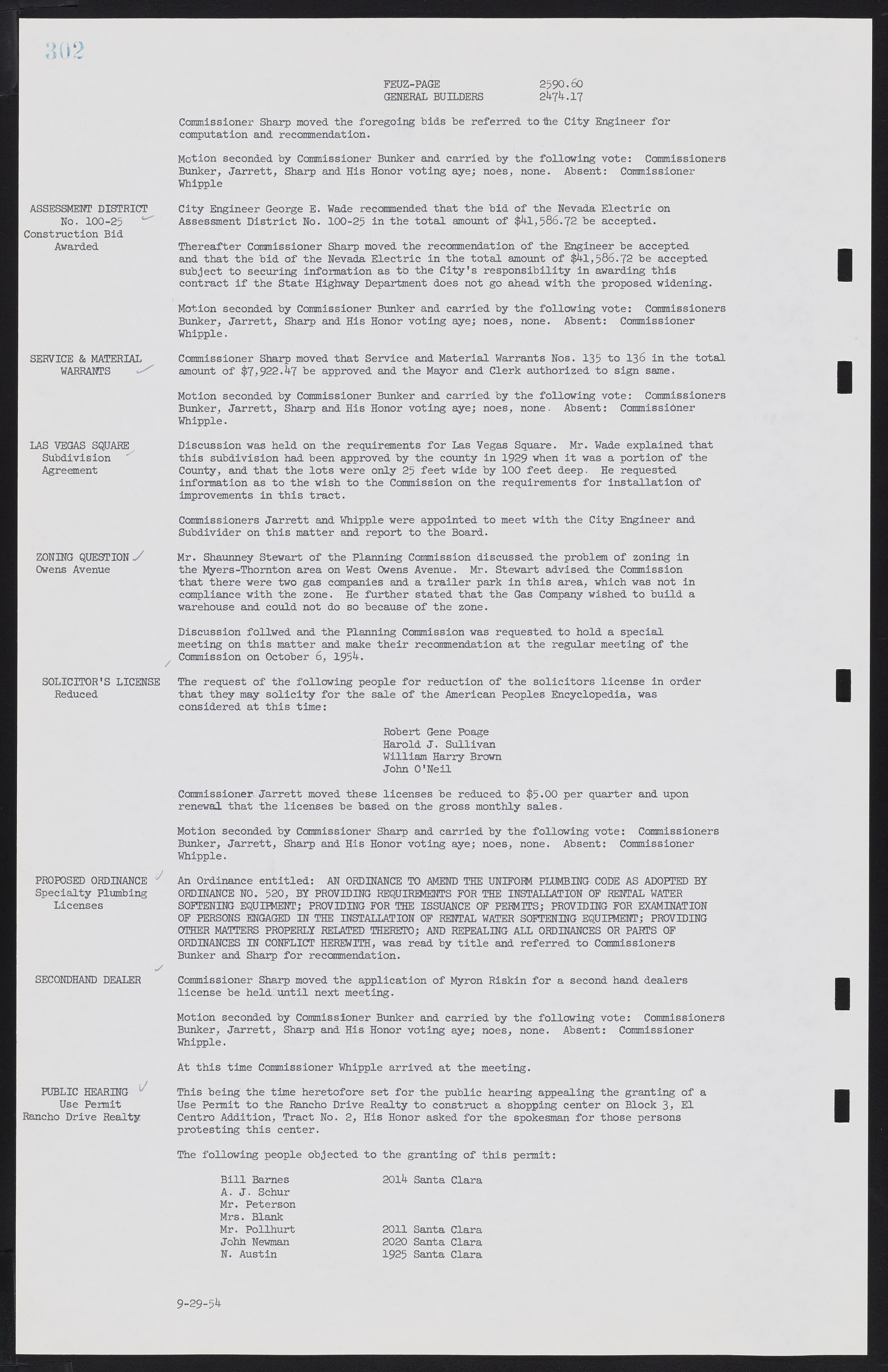 Las Vegas City Commission Minutes, February 17, 1954 to September 21, 1955, lvc000009-308