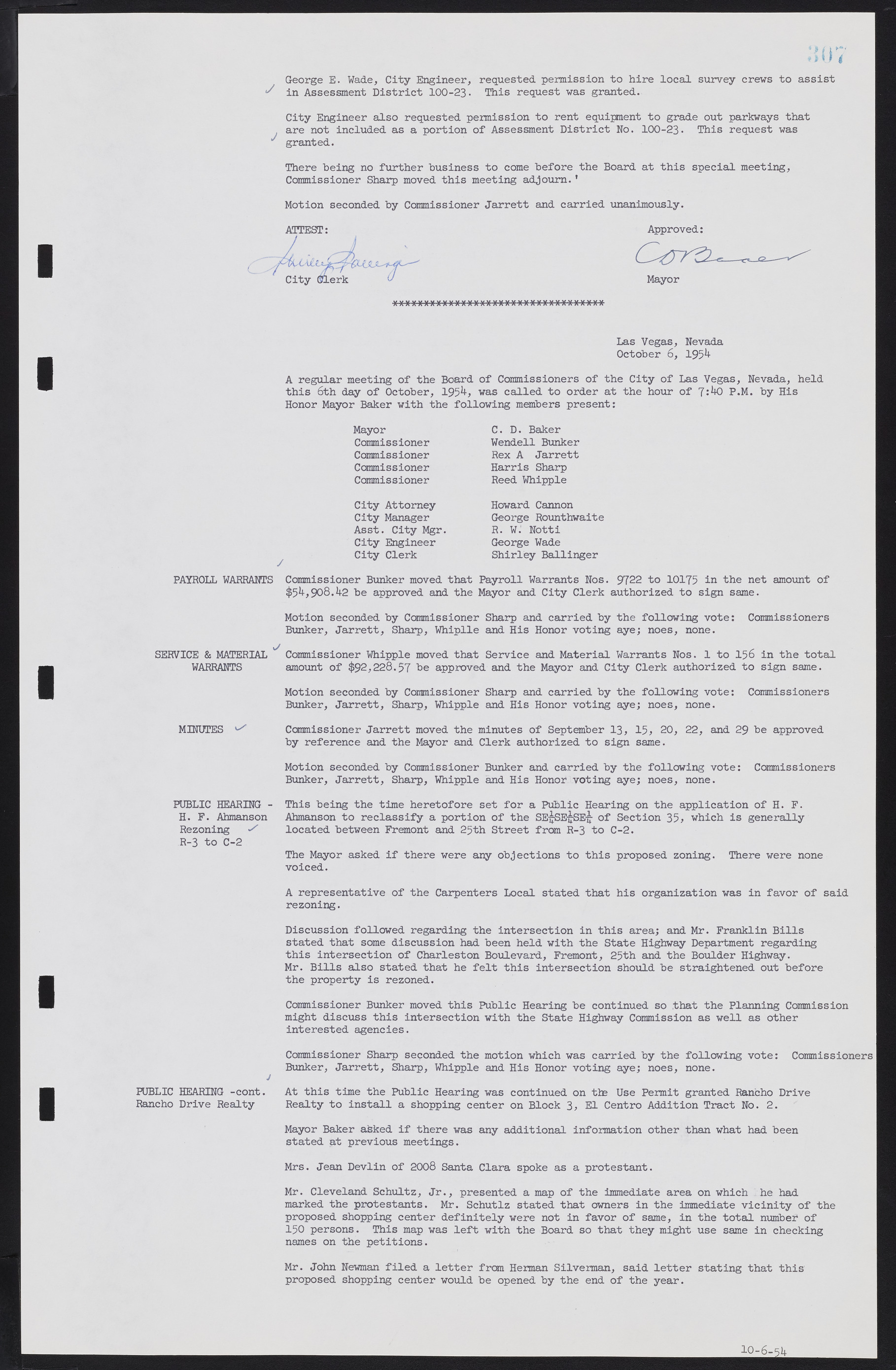 Las Vegas City Commission Minutes, February 17, 1954 to September 21, 1955, lvc000009-313