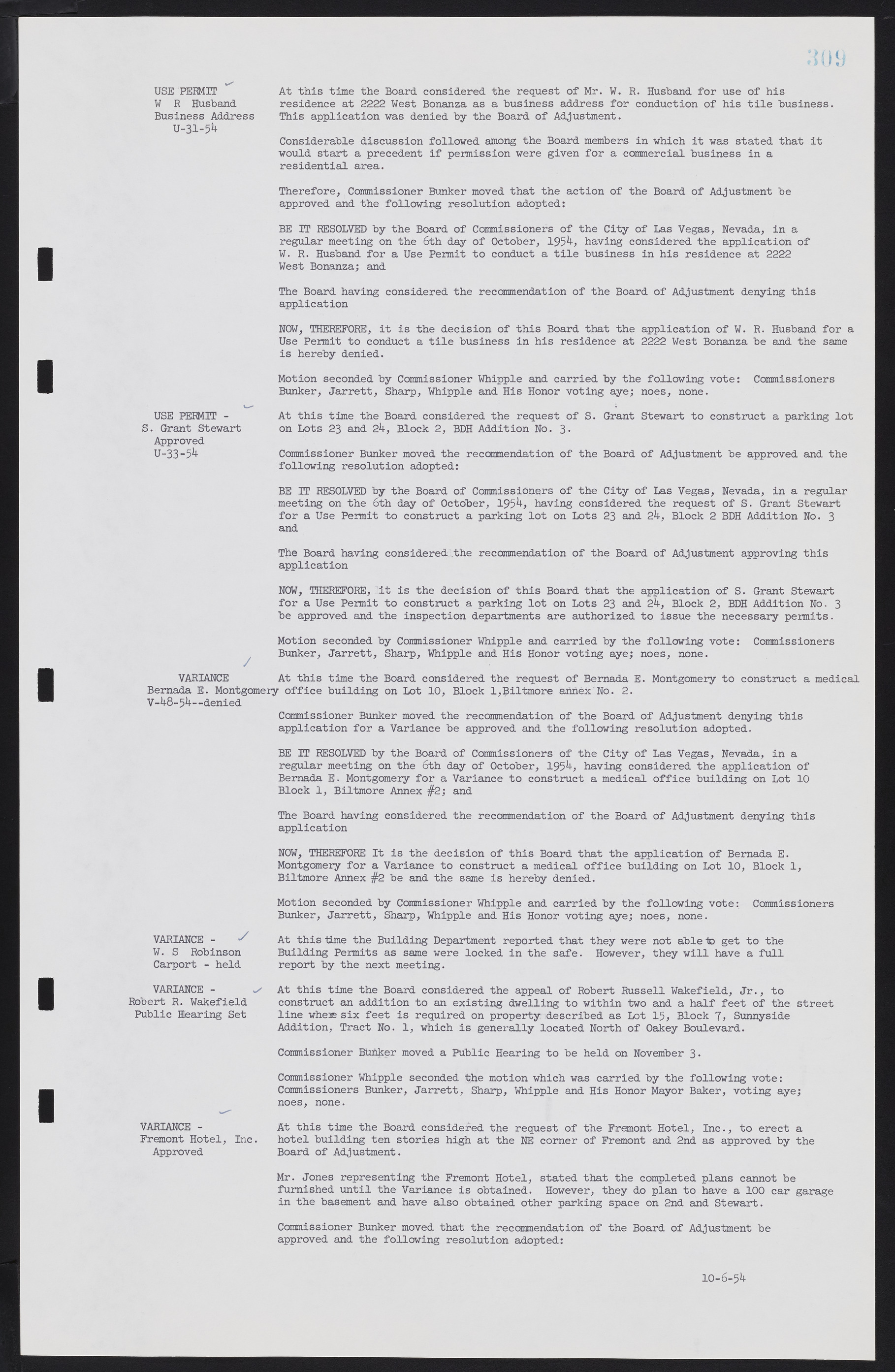 Las Vegas City Commission Minutes, February 17, 1954 to September 21, 1955, lvc000009-315