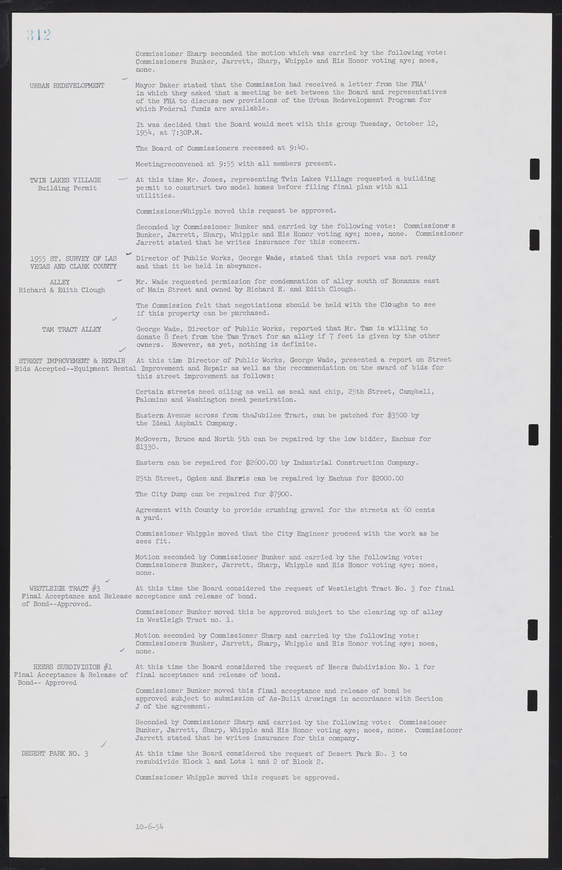 Las Vegas City Commission Minutes, February 17, 1954 to September 21, 1955, lvc000009-318