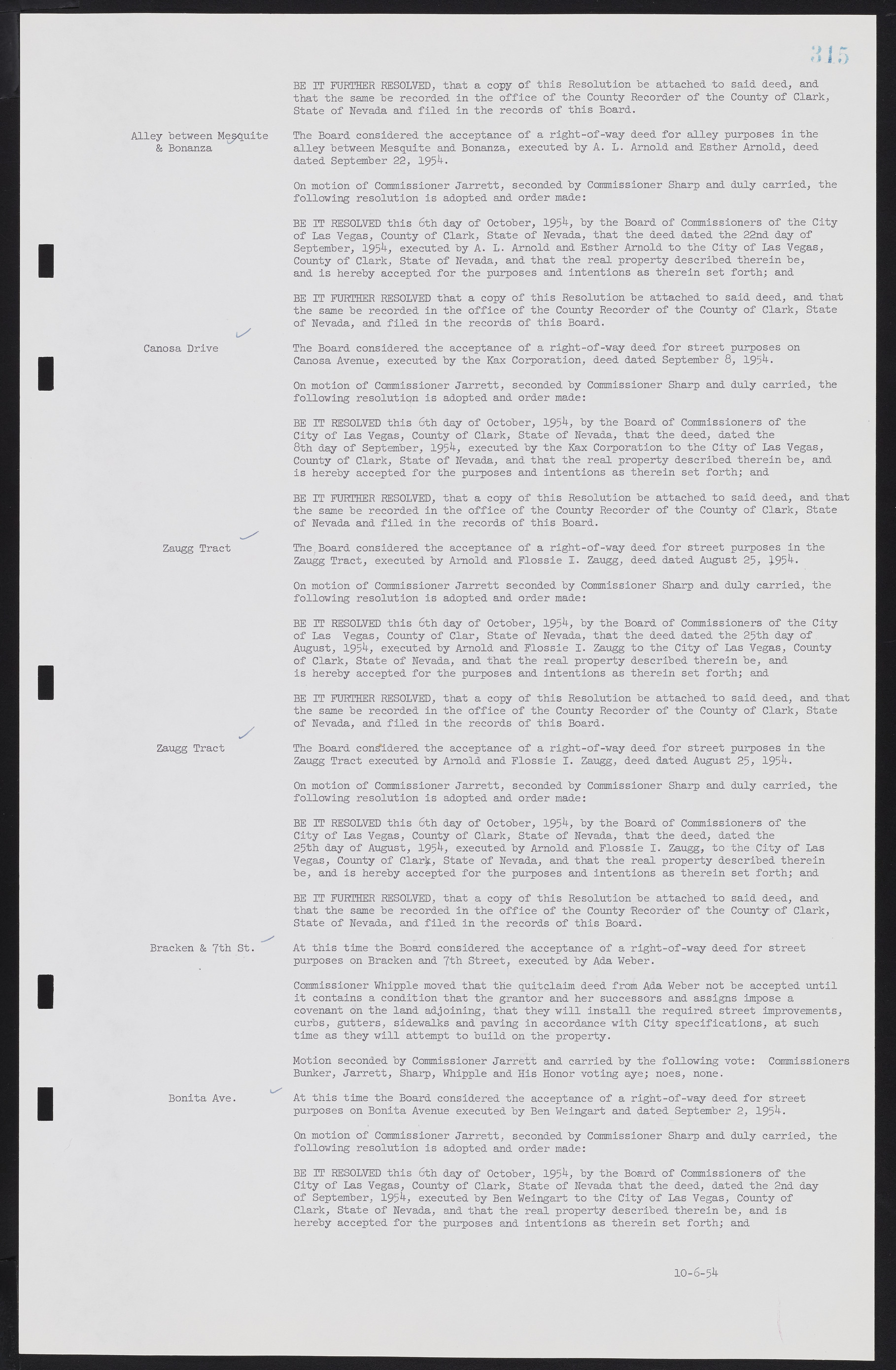 Las Vegas City Commission Minutes, February 17, 1954 to September 21, 1955, lvc000009-321