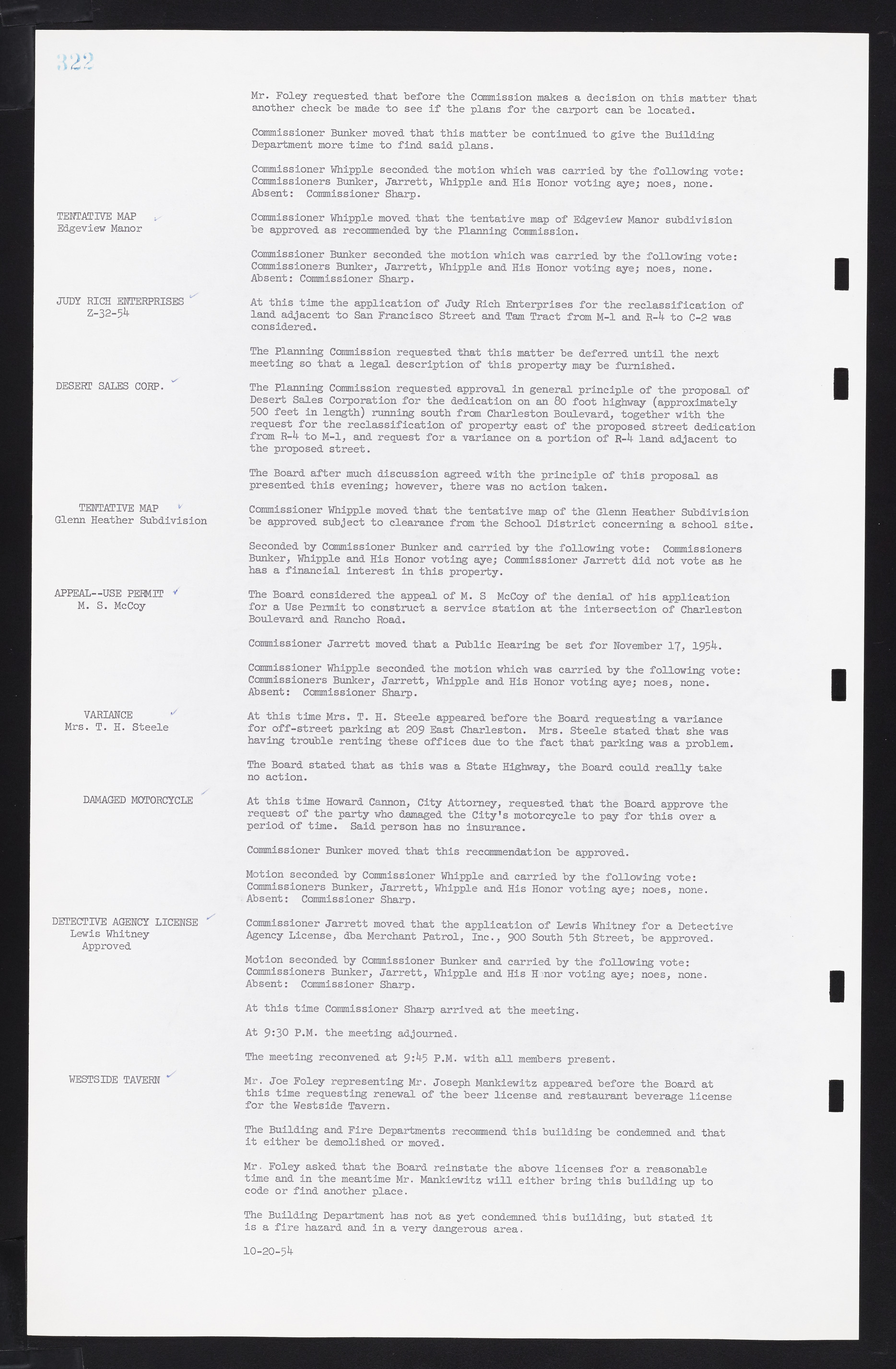 Las Vegas City Commission Minutes, February 17, 1954 to September 21, 1955, lvc000009-328