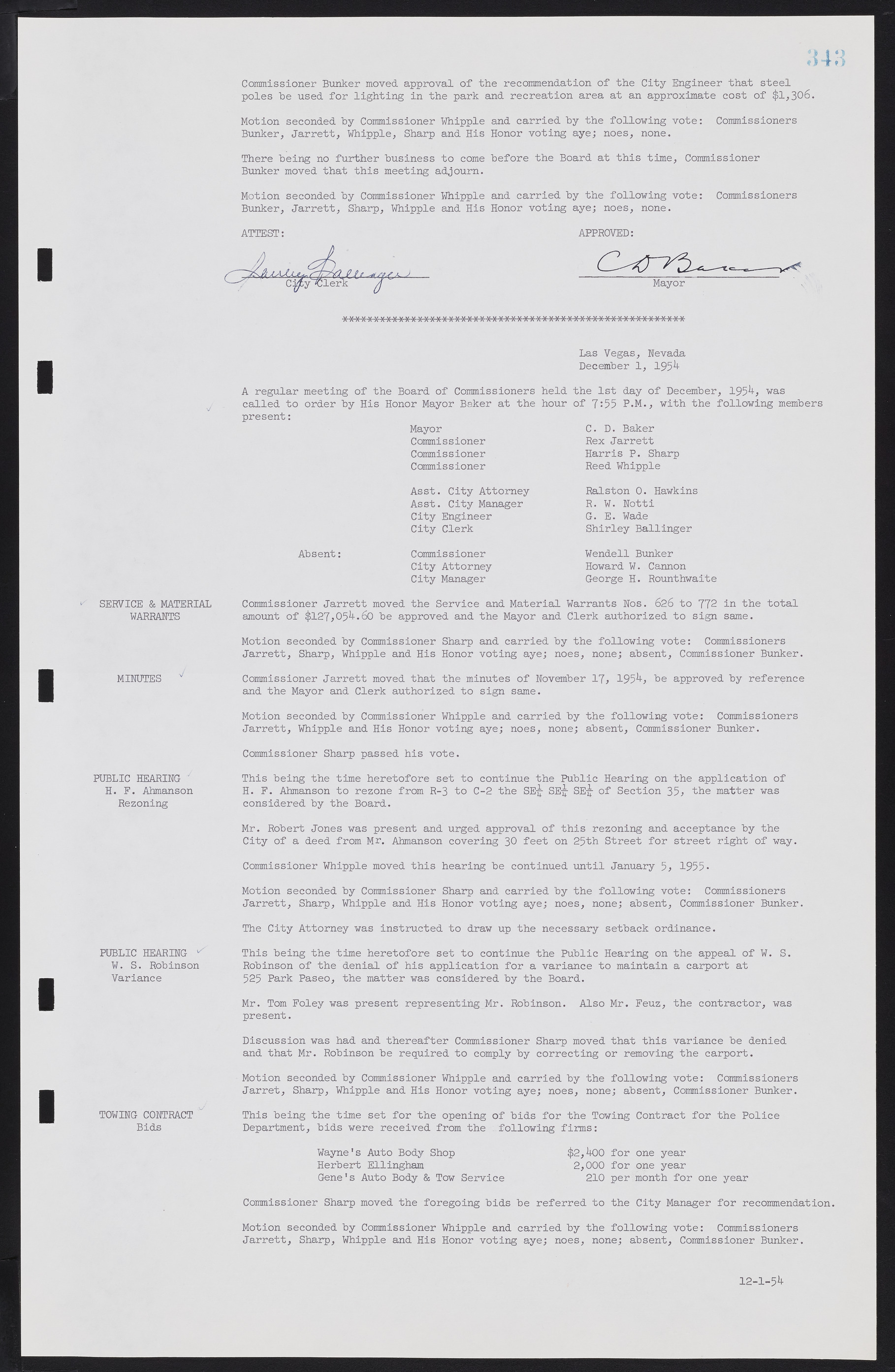 Las Vegas City Commission Minutes, February 17, 1954 to September 21, 1955, lvc000009-349