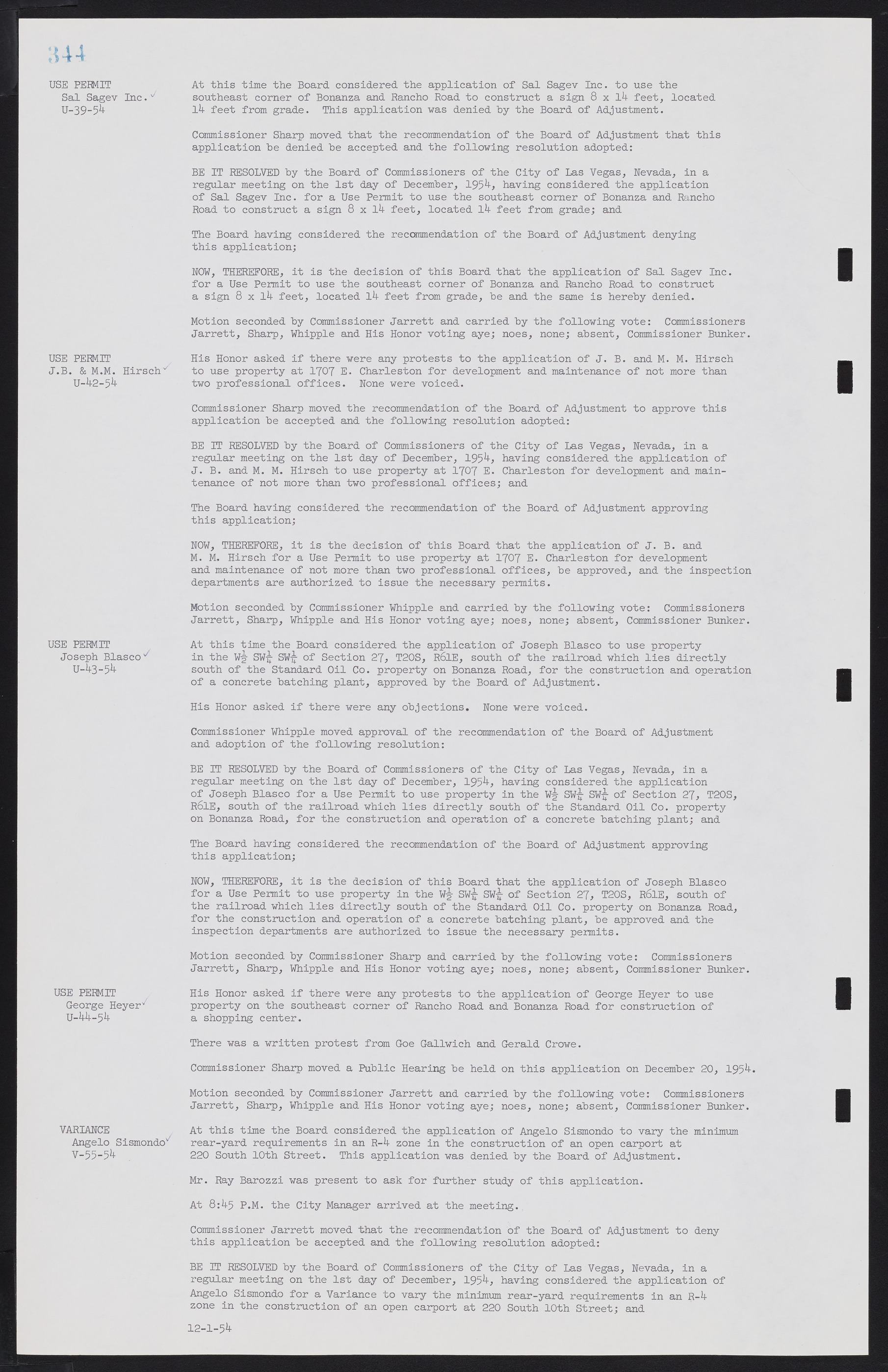 Las Vegas City Commission Minutes, February 17, 1954 to September 21, 1955, lvc000009-350