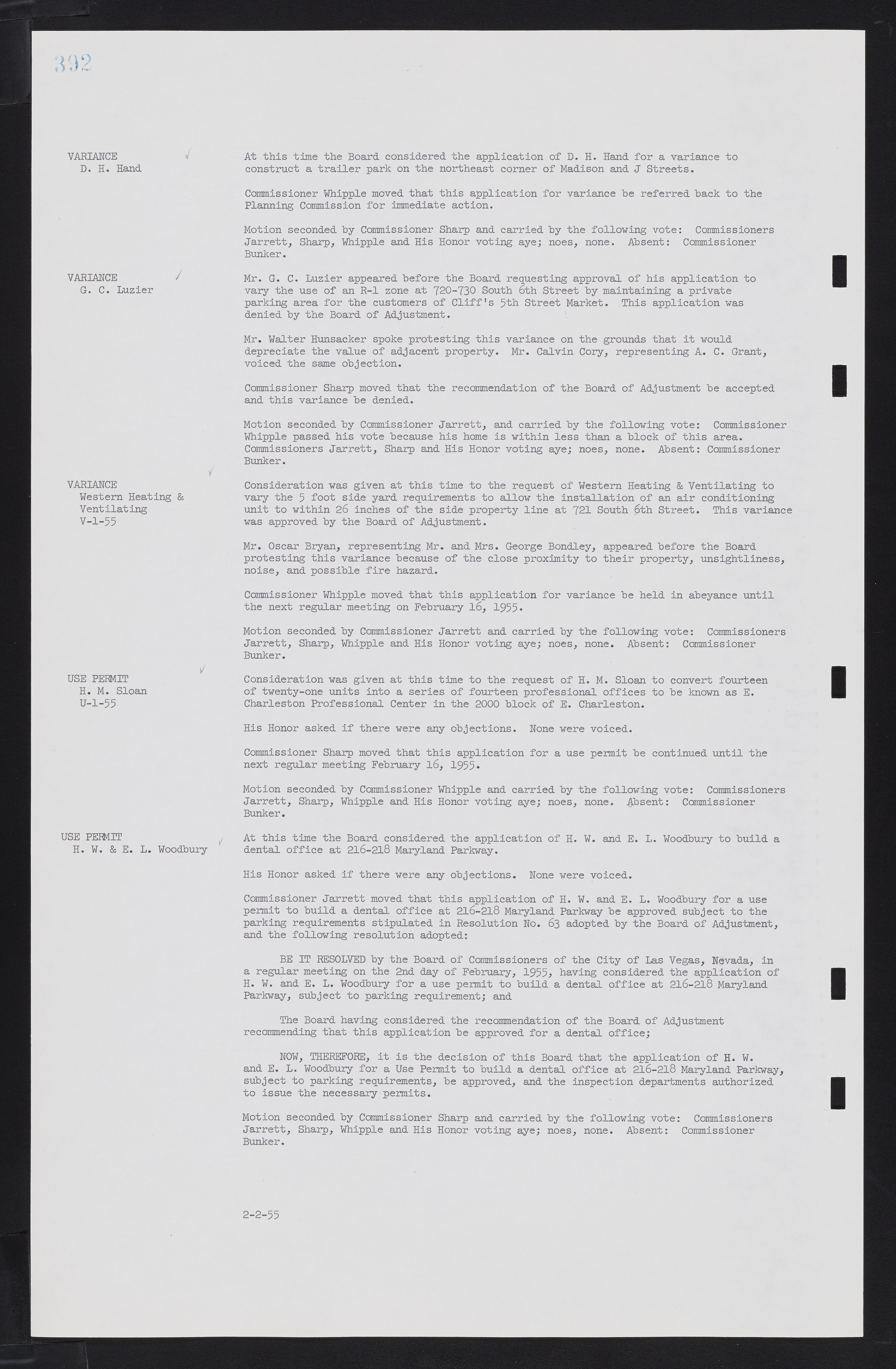 Las Vegas City Commission Minutes, February 17, 1954 to September 21, 1955, lvc000009-398