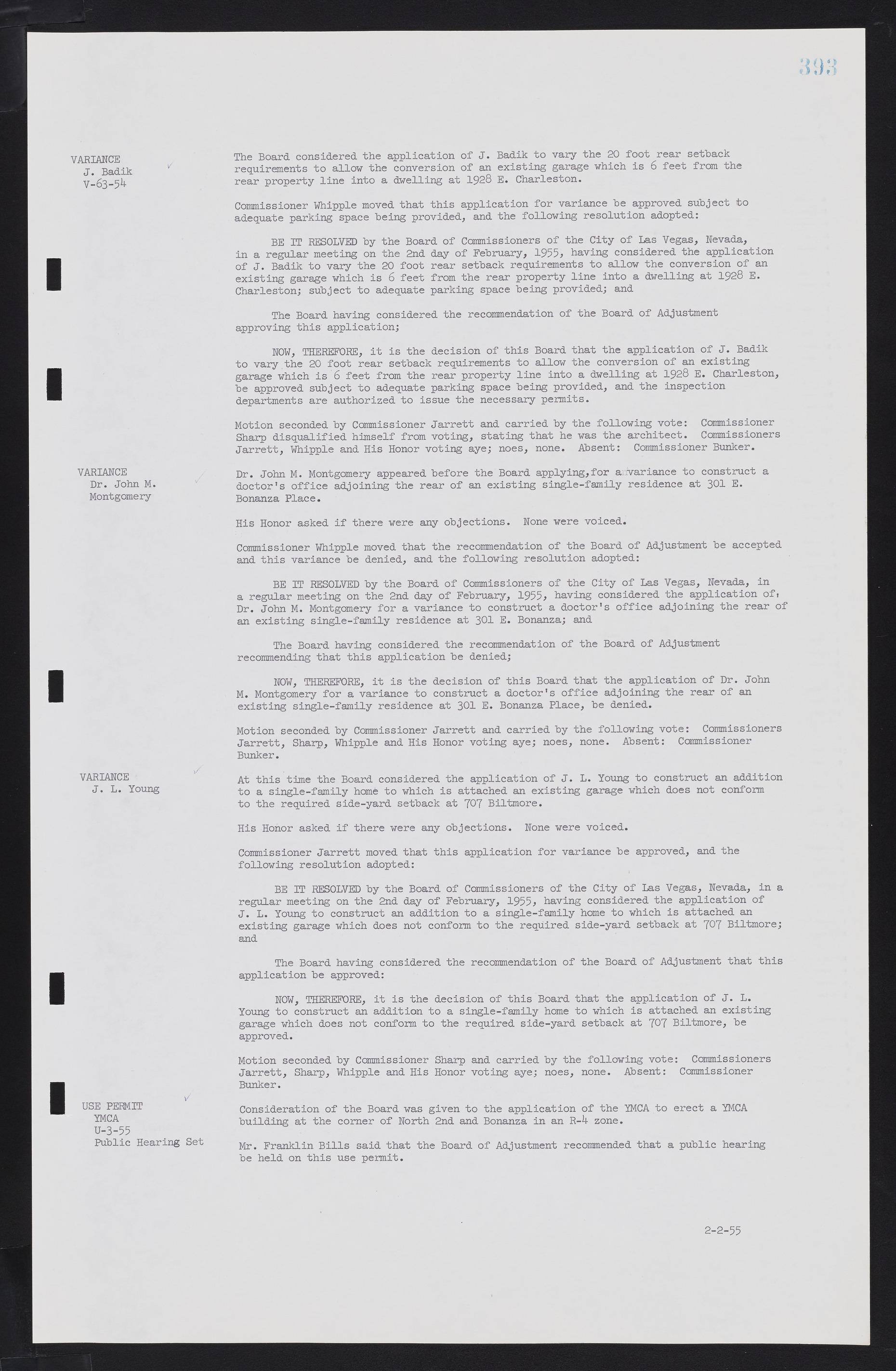 Las Vegas City Commission Minutes, February 17, 1954 to September 21, 1955, lvc000009-399