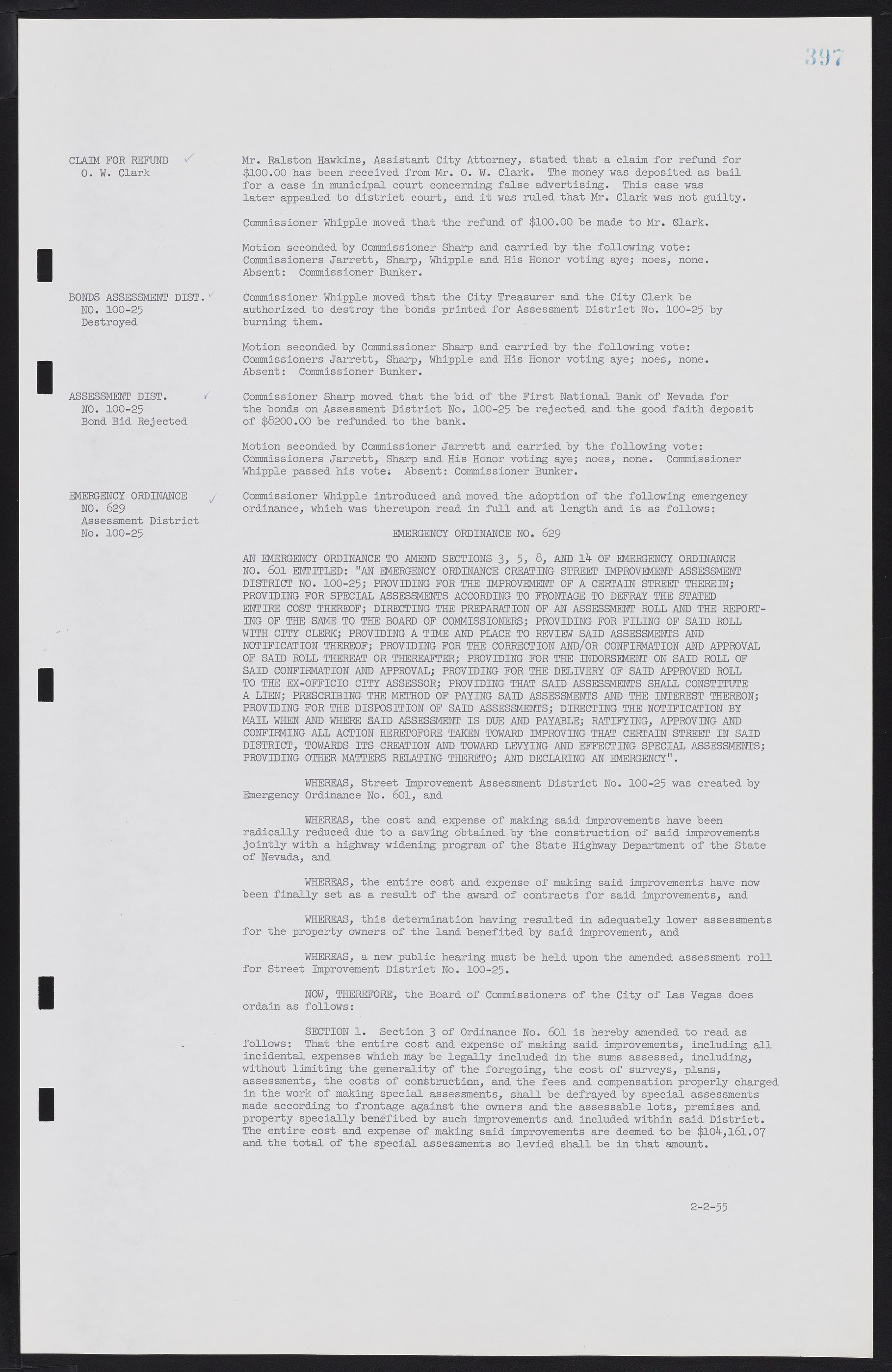 Las Vegas City Commission Minutes, February 17, 1954 to September 21, 1955, lvc000009-403