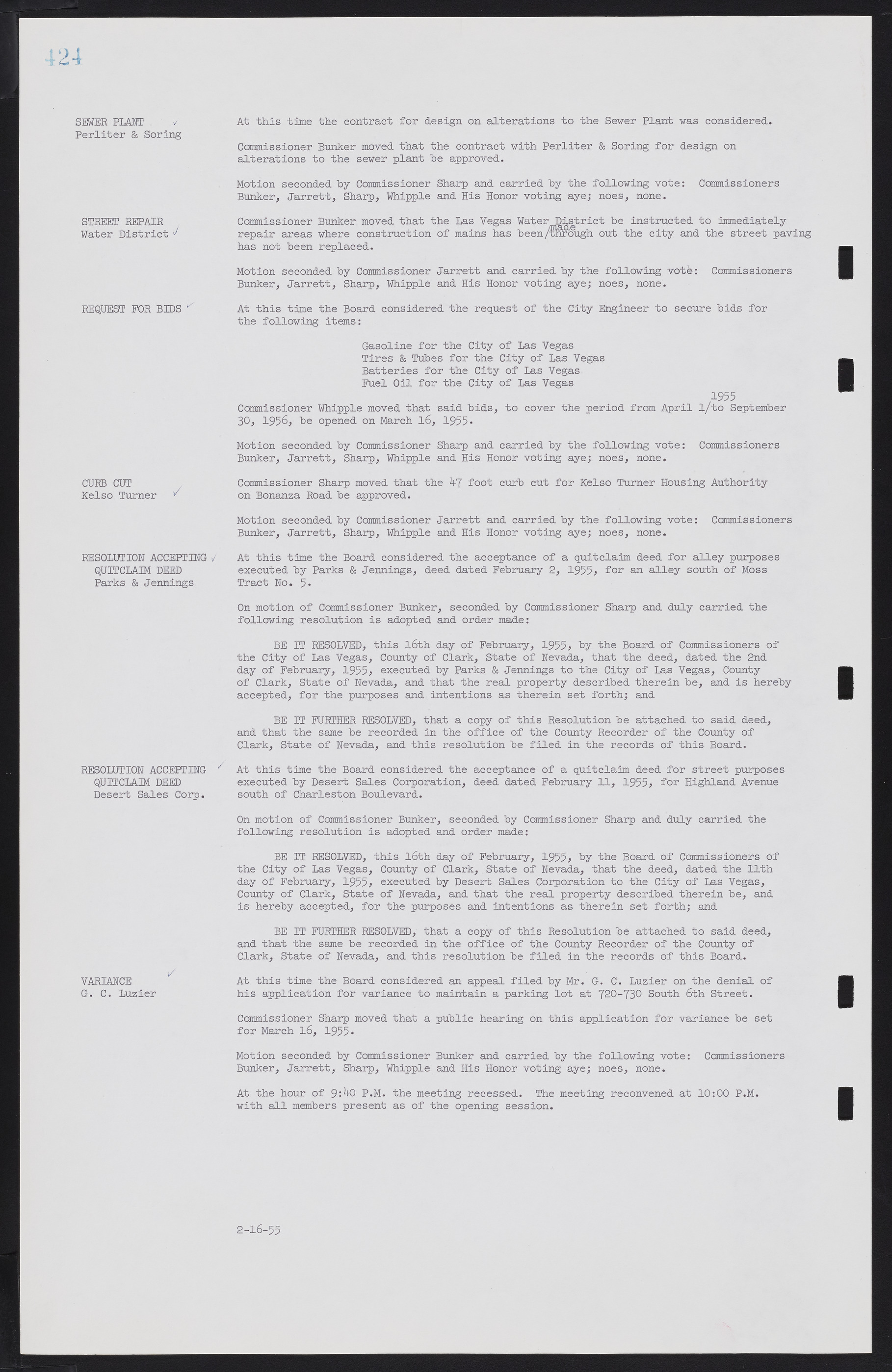 Las Vegas City Commission Minutes, February 17, 1954 to September 21, 1955, lvc000009-430