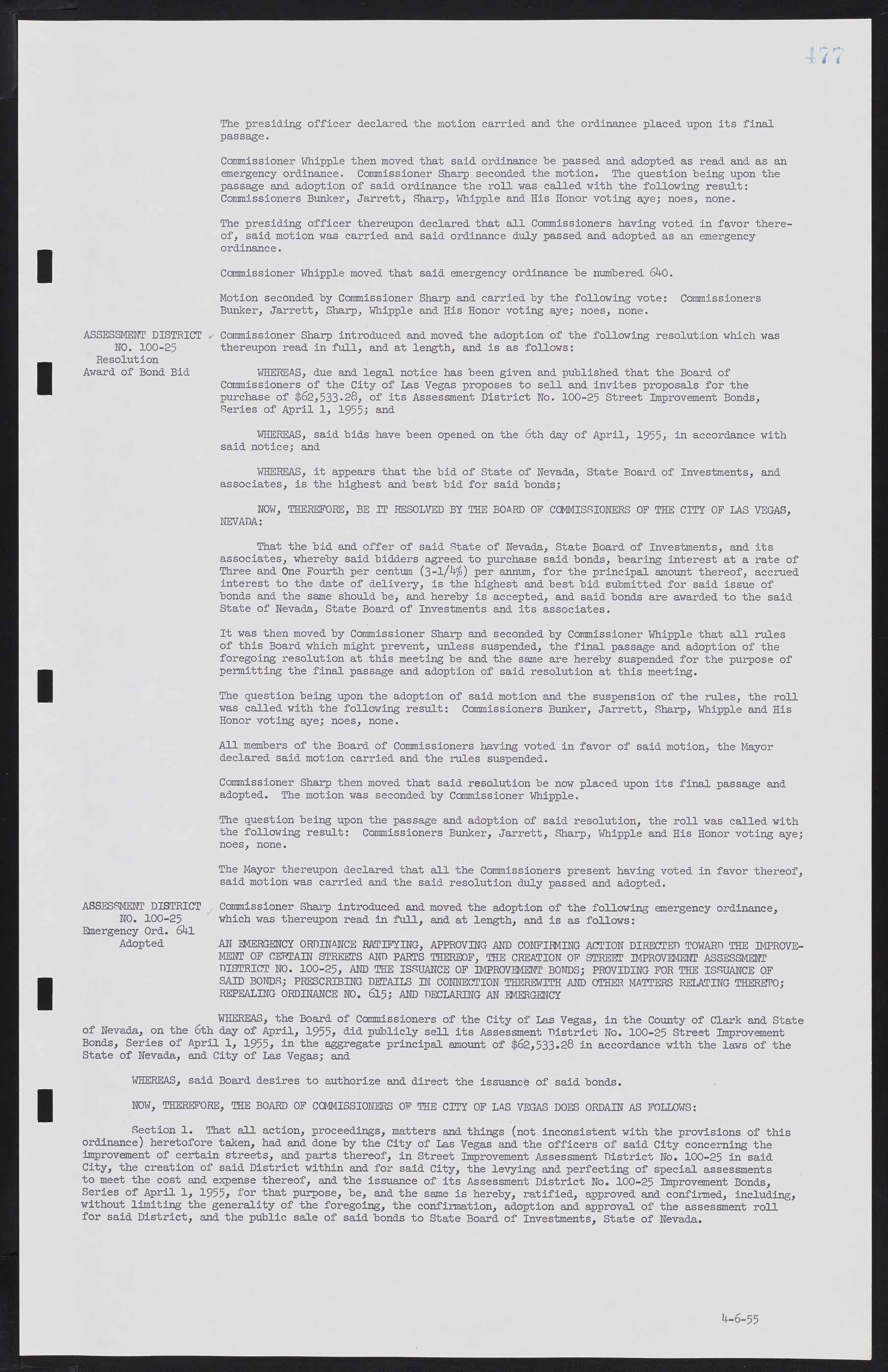 Las Vegas City Commission Minutes, February 17, 1954 to September 21, 1955, lvc000009-483