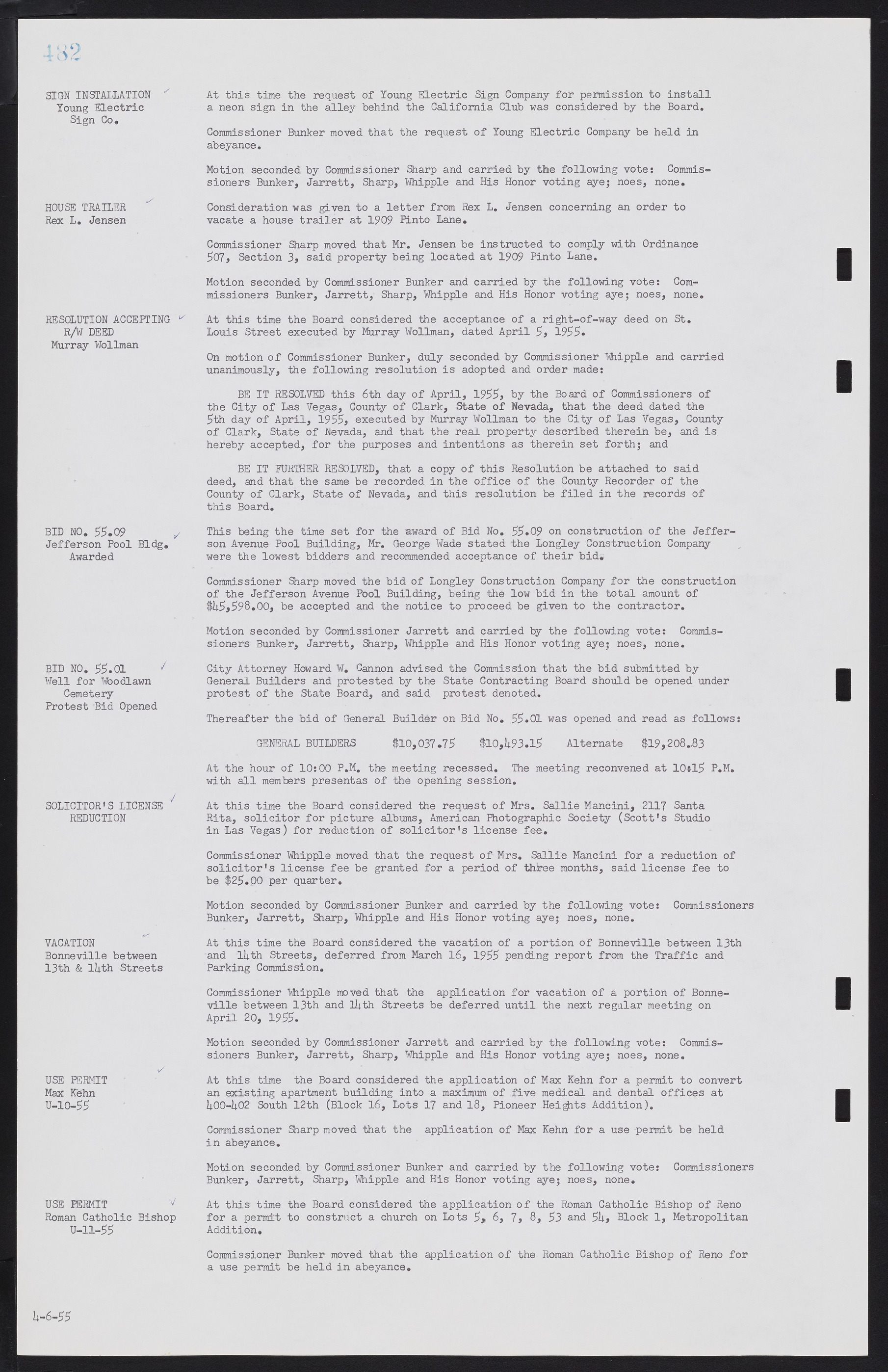 Las Vegas City Commission Minutes, February 17, 1954 to September 21, 1955, lvc000009-488