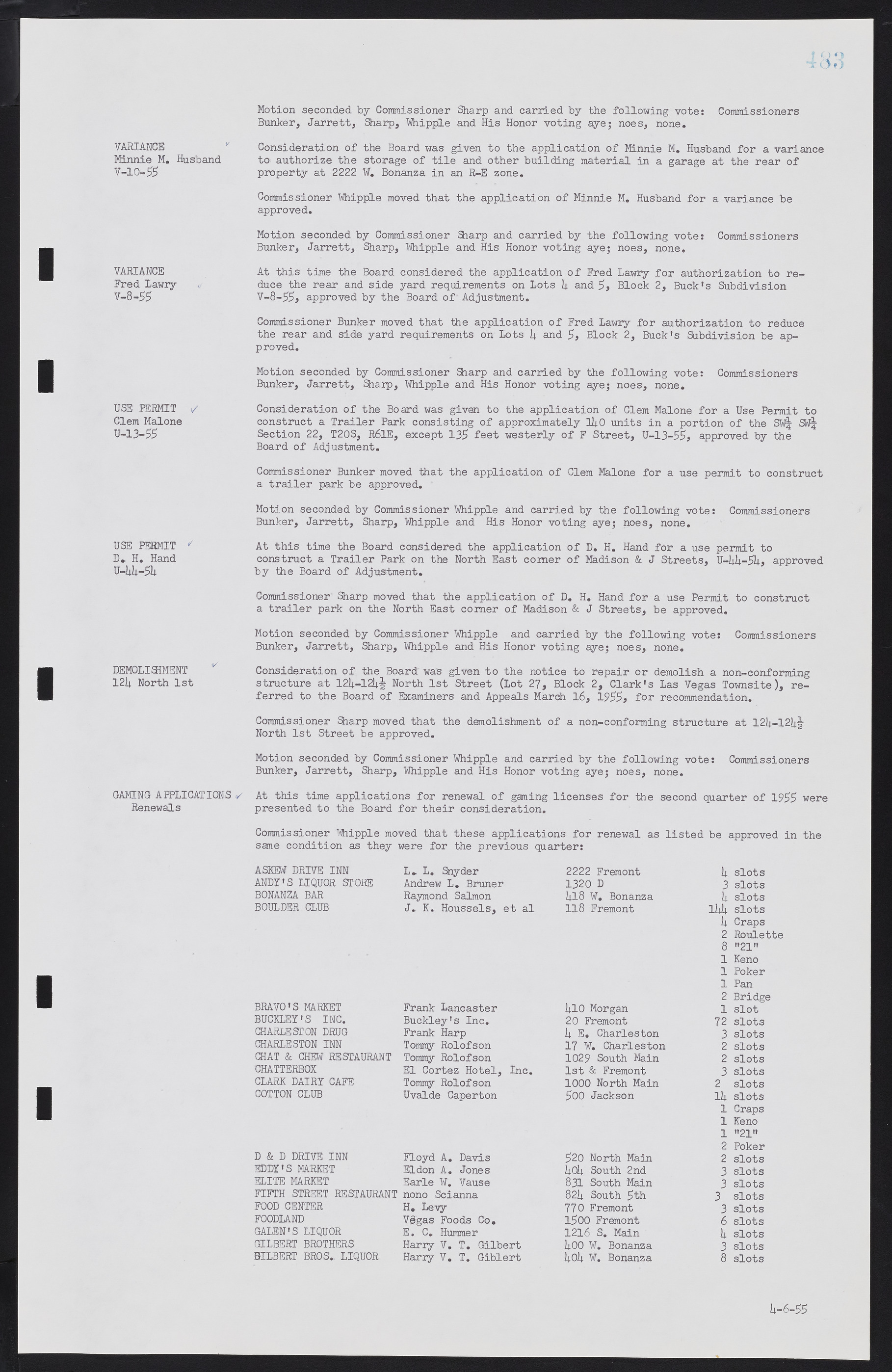 Las Vegas City Commission Minutes, February 17, 1954 to September 21, 1955, lvc000009-489