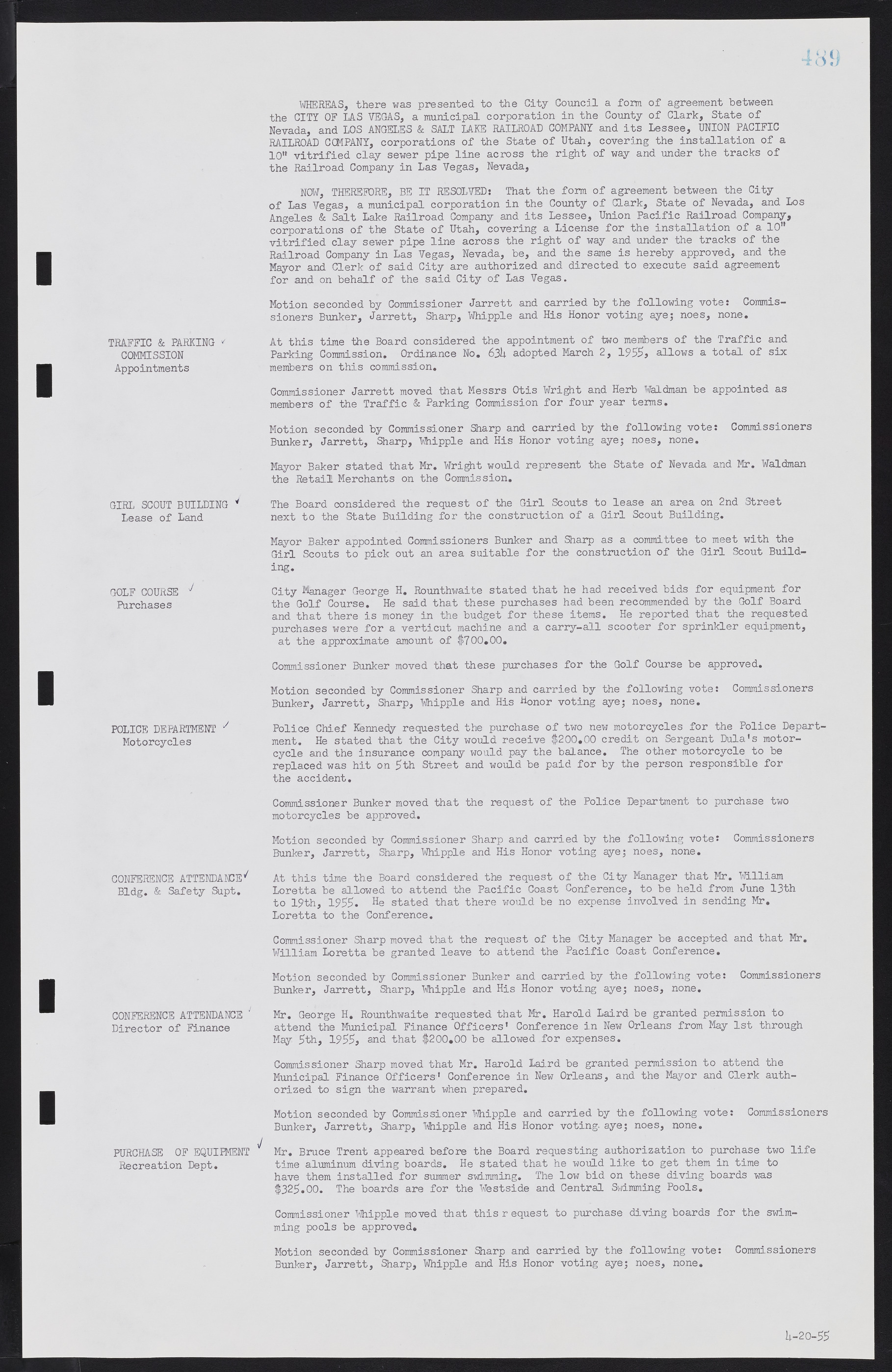 Las Vegas City Commission Minutes, February 17, 1954 to September 21, 1955, lvc000009-495